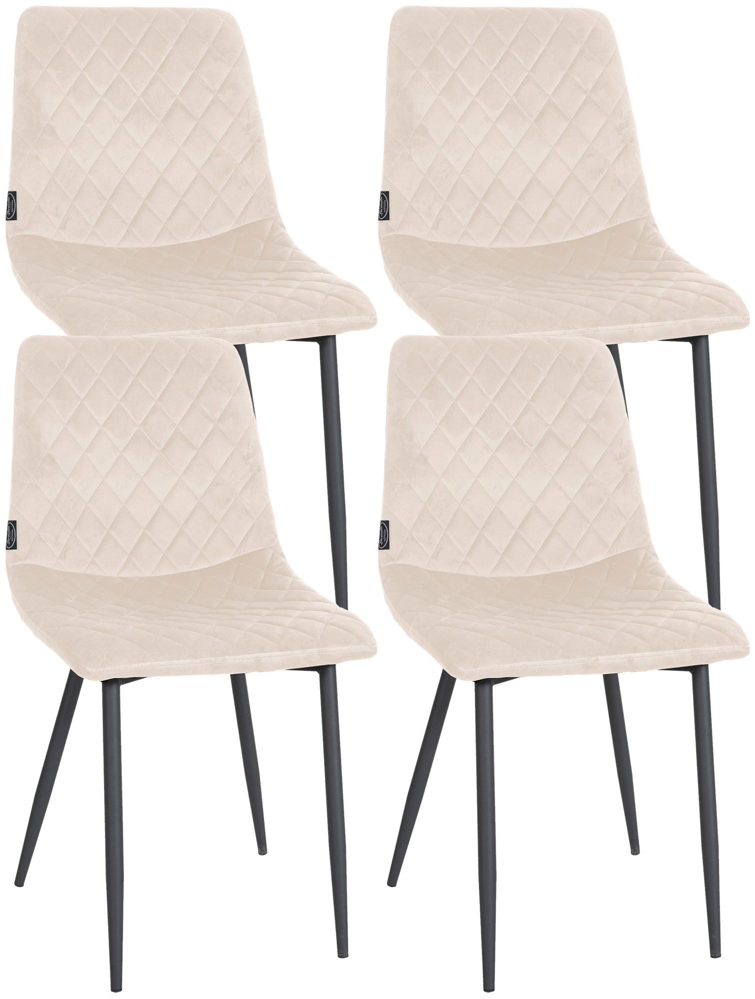 4er Set Stühle Telde Samt, creme