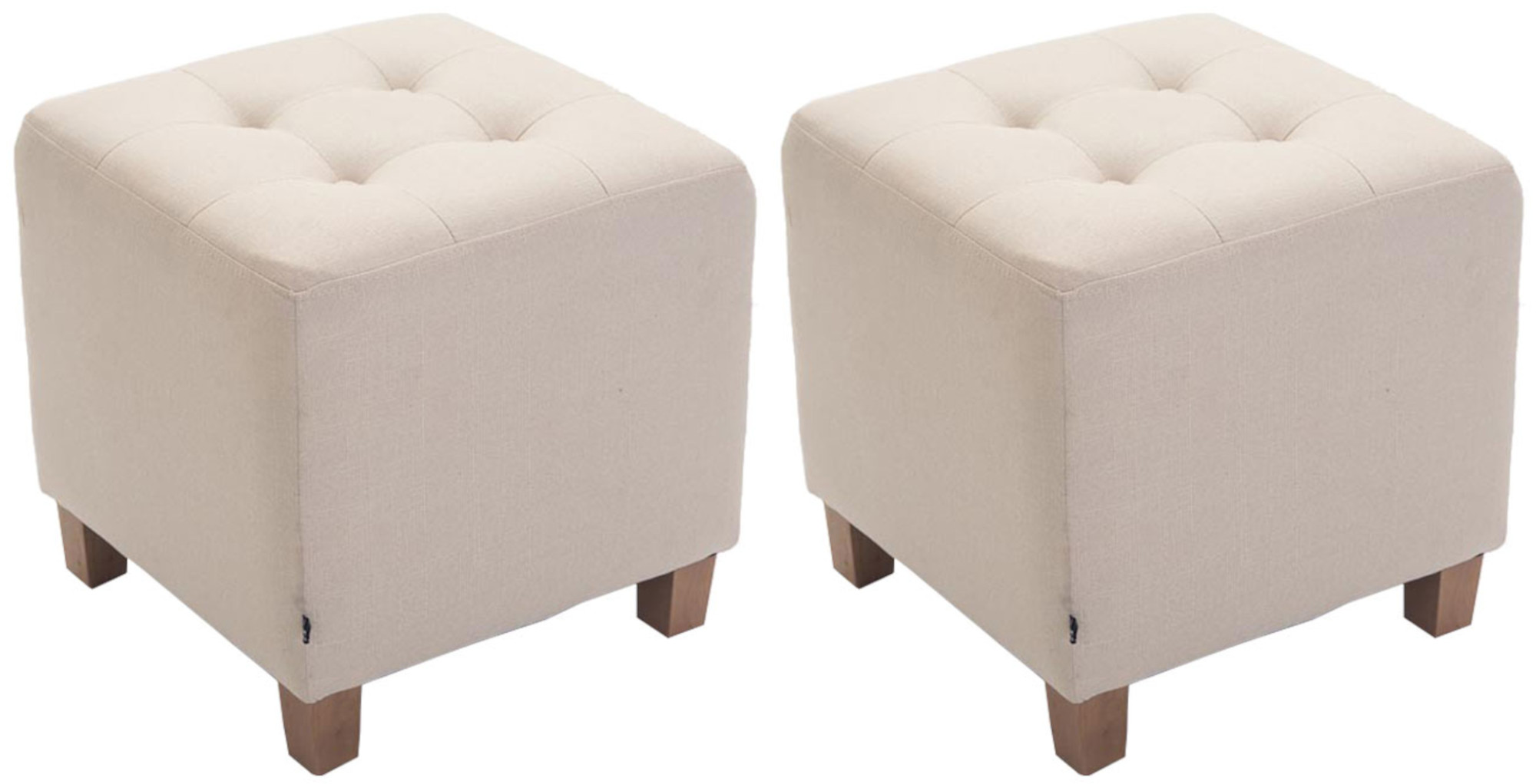 2er Set Sitzhocker Pharao, antik-hell, creme