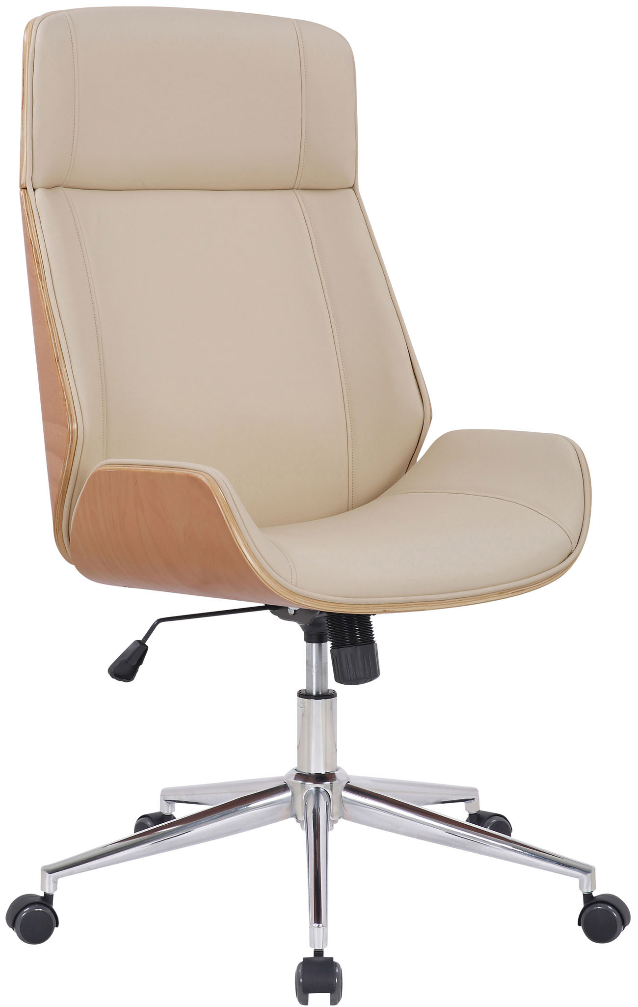 Bürostuhl Varel Kunstleder, natura/creme