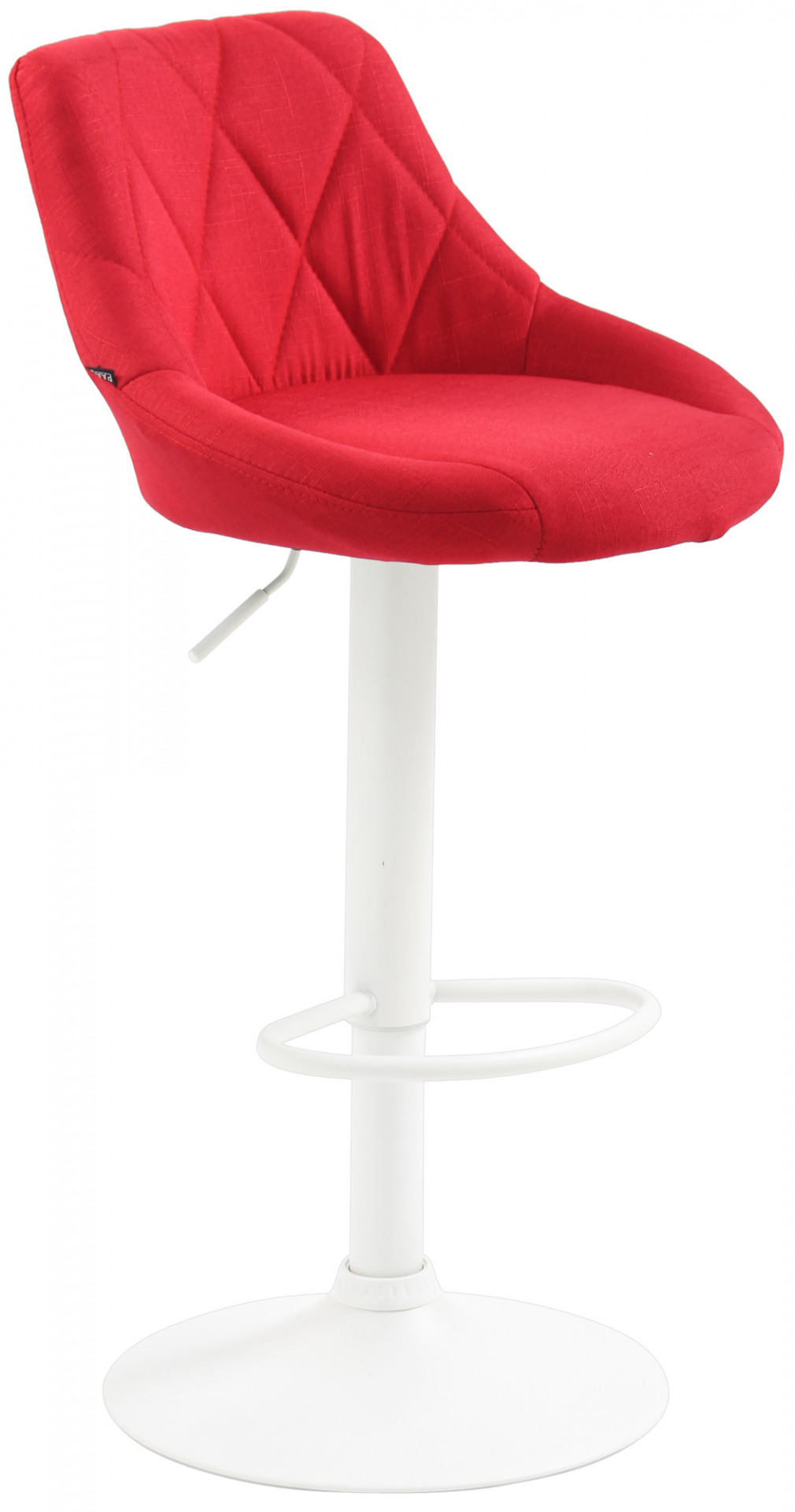Barhocker Lazio Stoff weiß, rot
