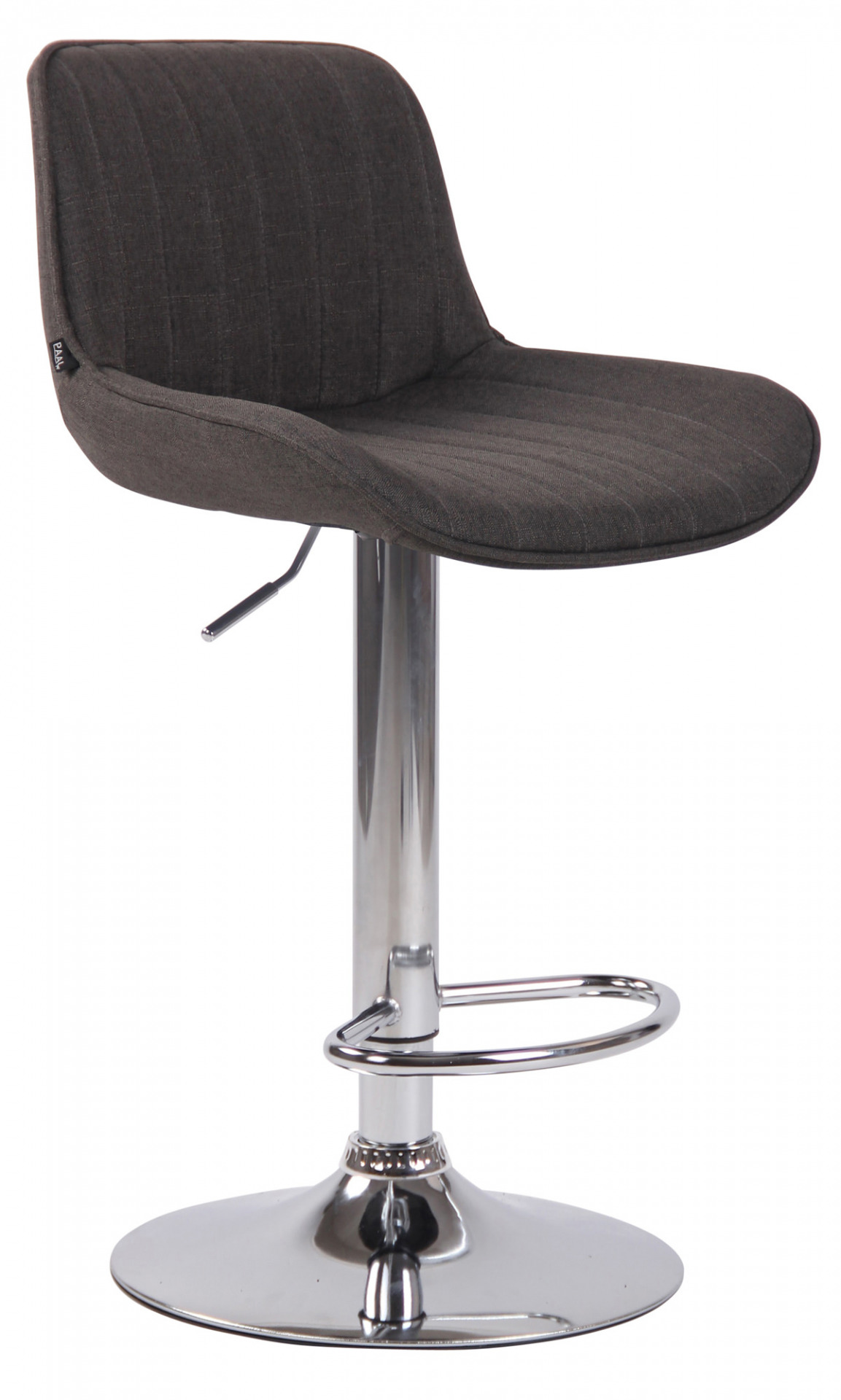 Barhocker Lentini Stoff chrom, dunkelgrau