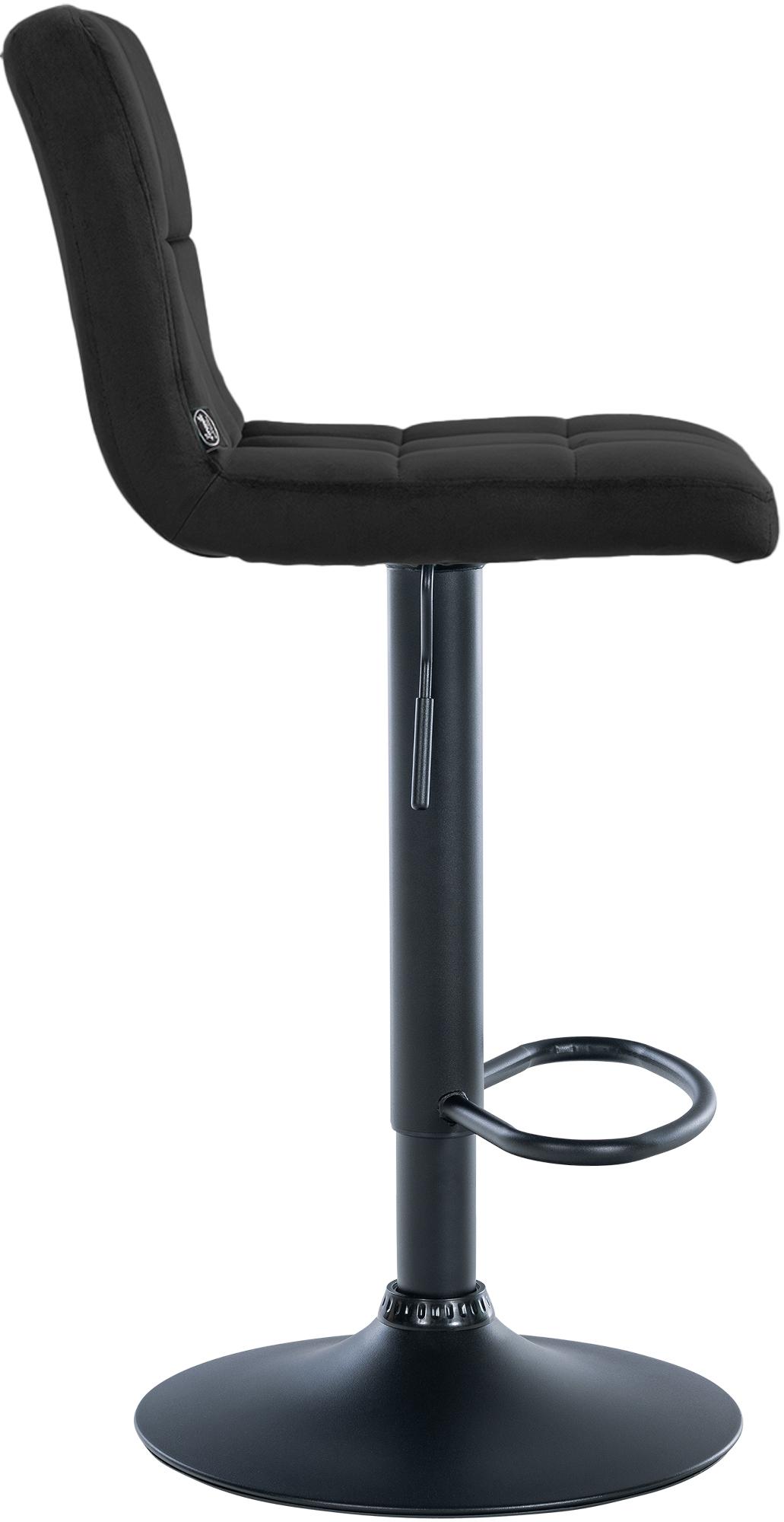2er Set Barhocker Peru Samt schwarz, schwarz