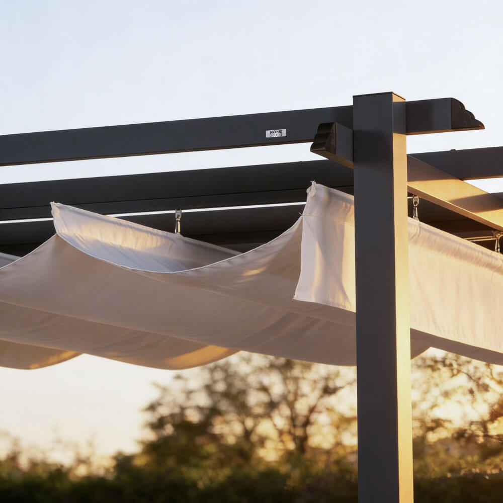 Pavillon mit Stoffdach SANTORA Creme - 300 x 300 cm