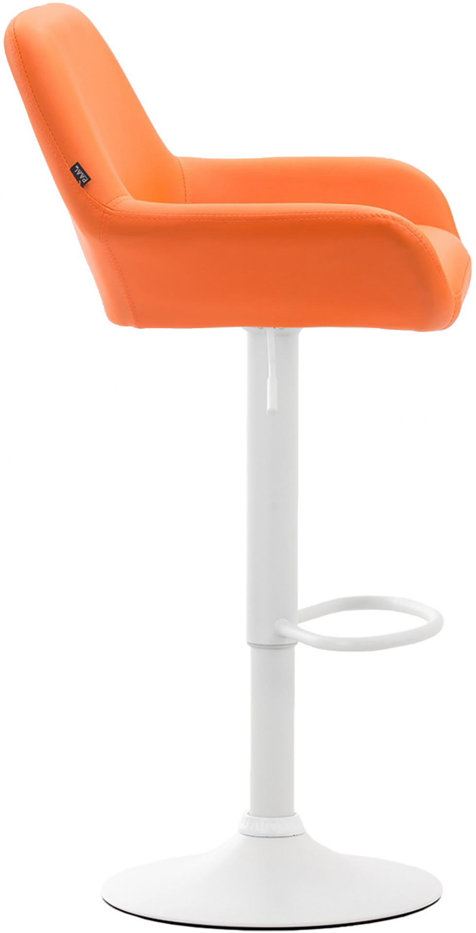 2er Set Barhocker Braga Kunstleder weiß, orange