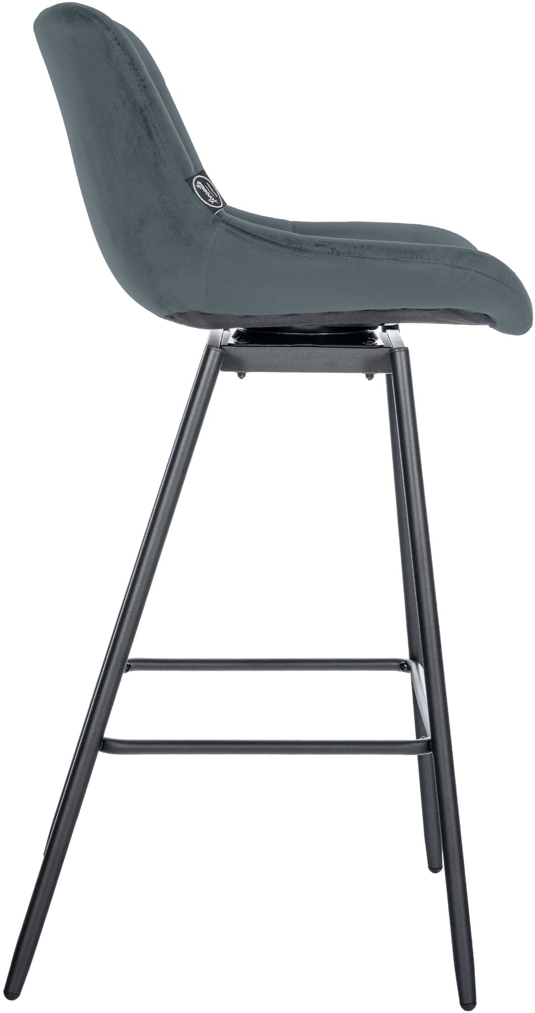 4er Set Barhocker Weston Schwenkbar Samt, dunkelgrau