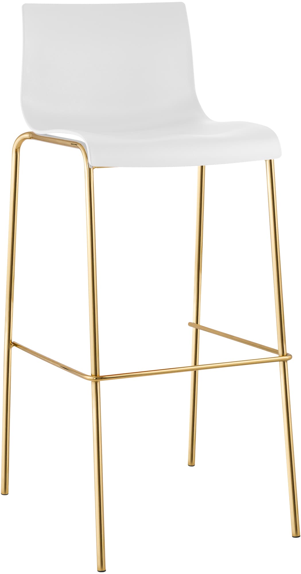 Barhocker Hoover Kunststoff 4-Fuß Gold, weiß