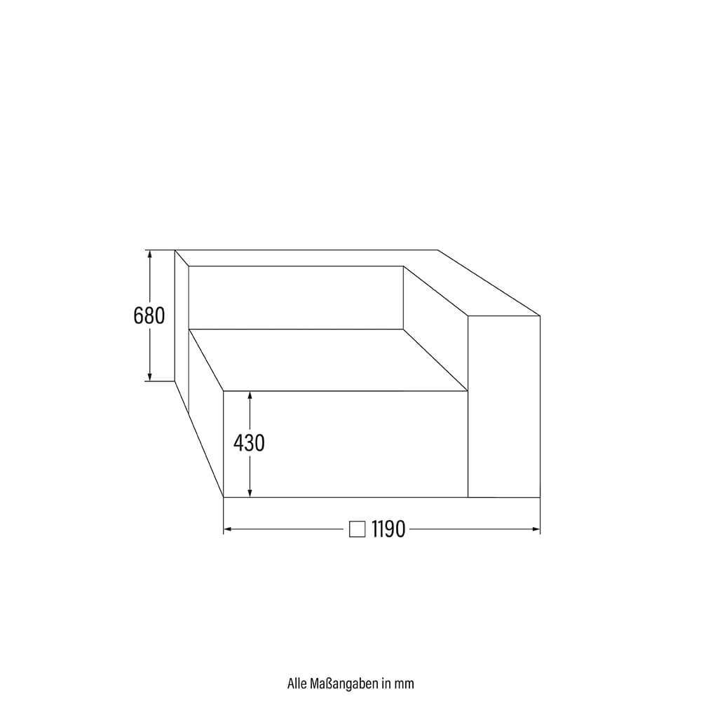 Modulares Sofa Rechtes Ecksofa VERONA - 120 x 70 cm Hellgrau