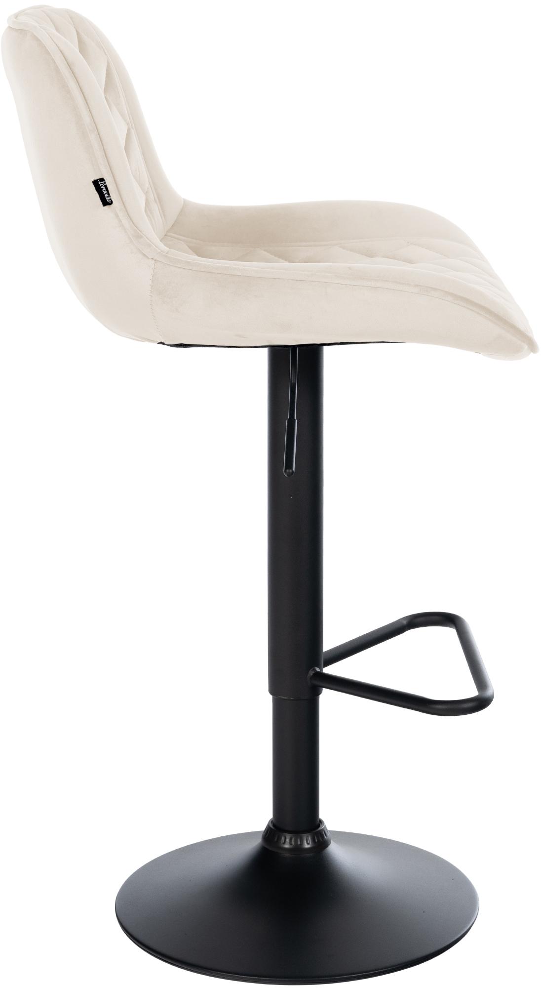 2er Set Barhocker Kasson Samt, creme