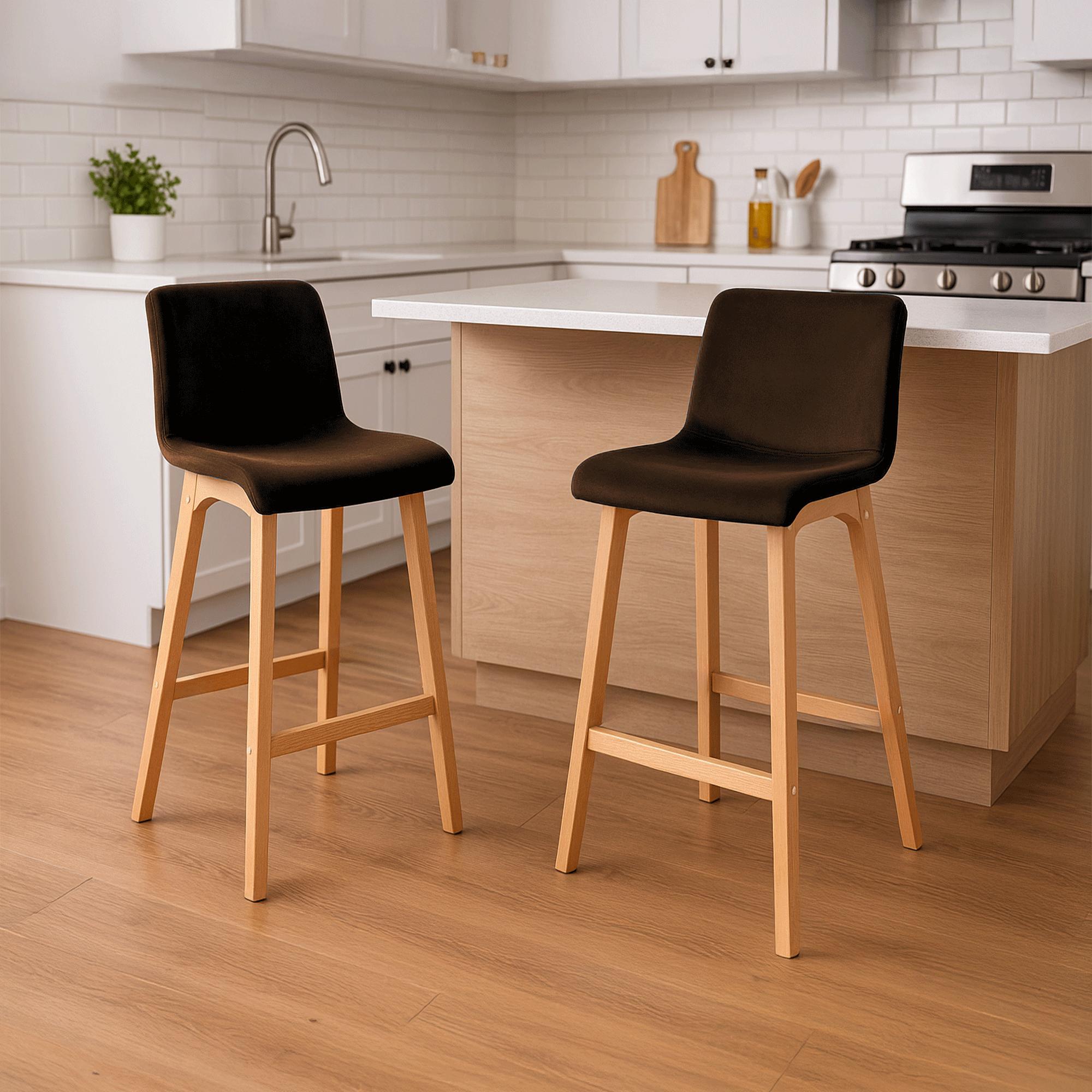 Barhocker Hoover Samt Natura, braun