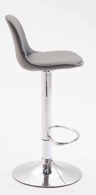 2er Set Barhocker Kiel Vollgepolstert Kunstleder chrom, grau