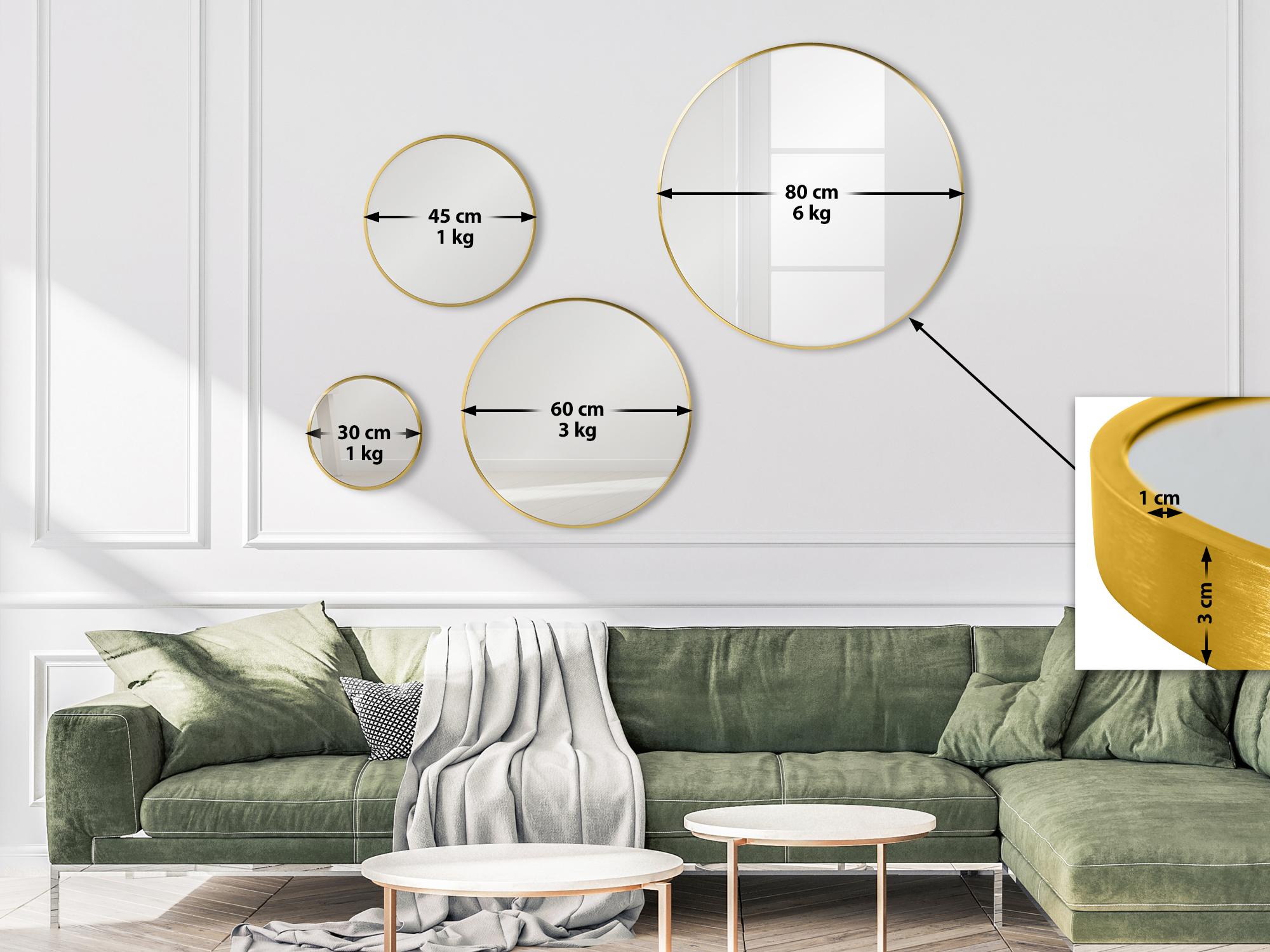 Wandspiegel Elsie L, gold glanz