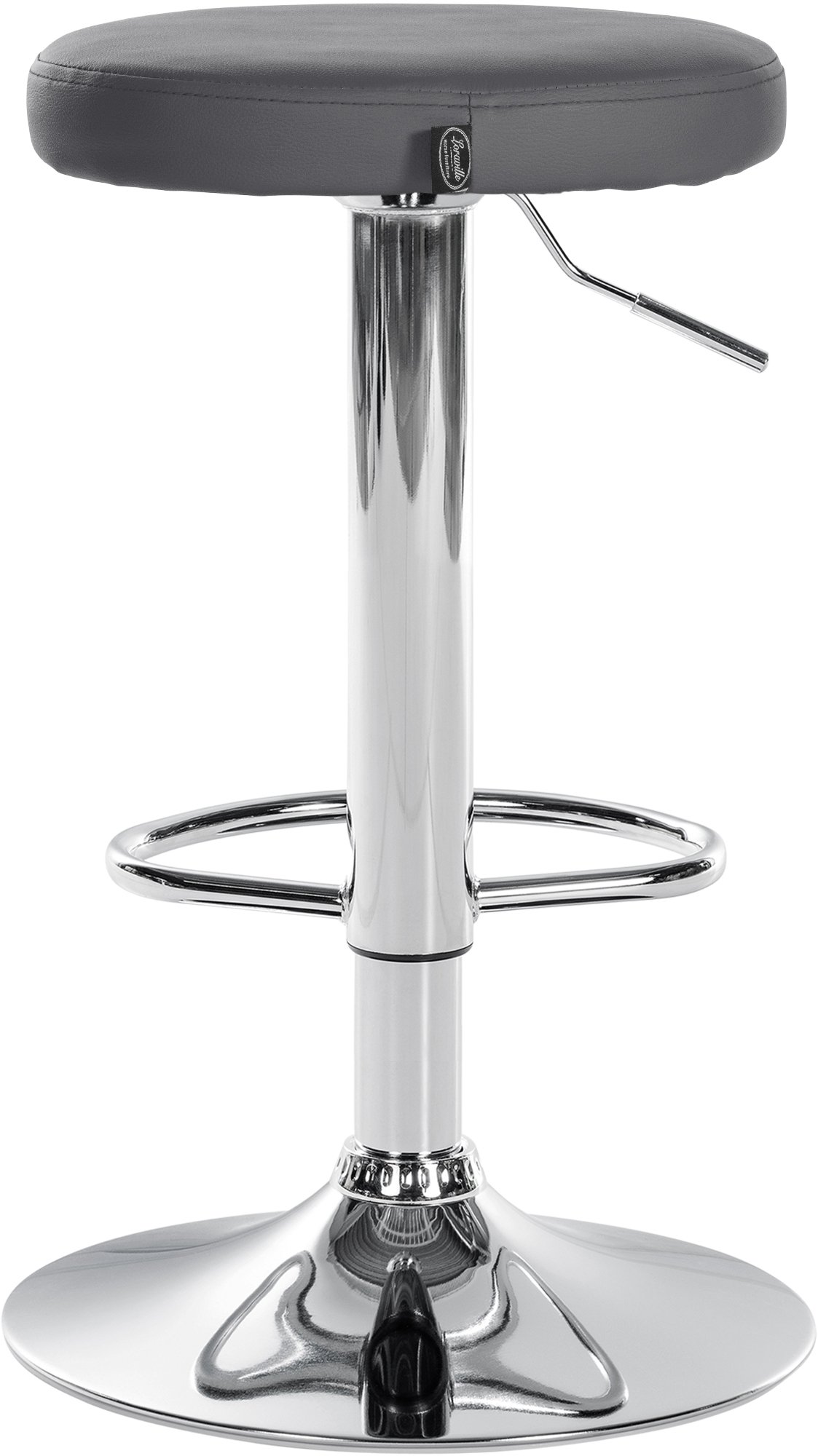 2er Set Barhocker Ponte Kunstleder chrom, grau