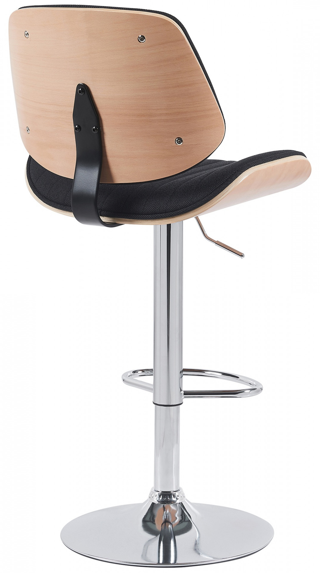 Barhocker Clawson Stoff chrom, natura/schwarz