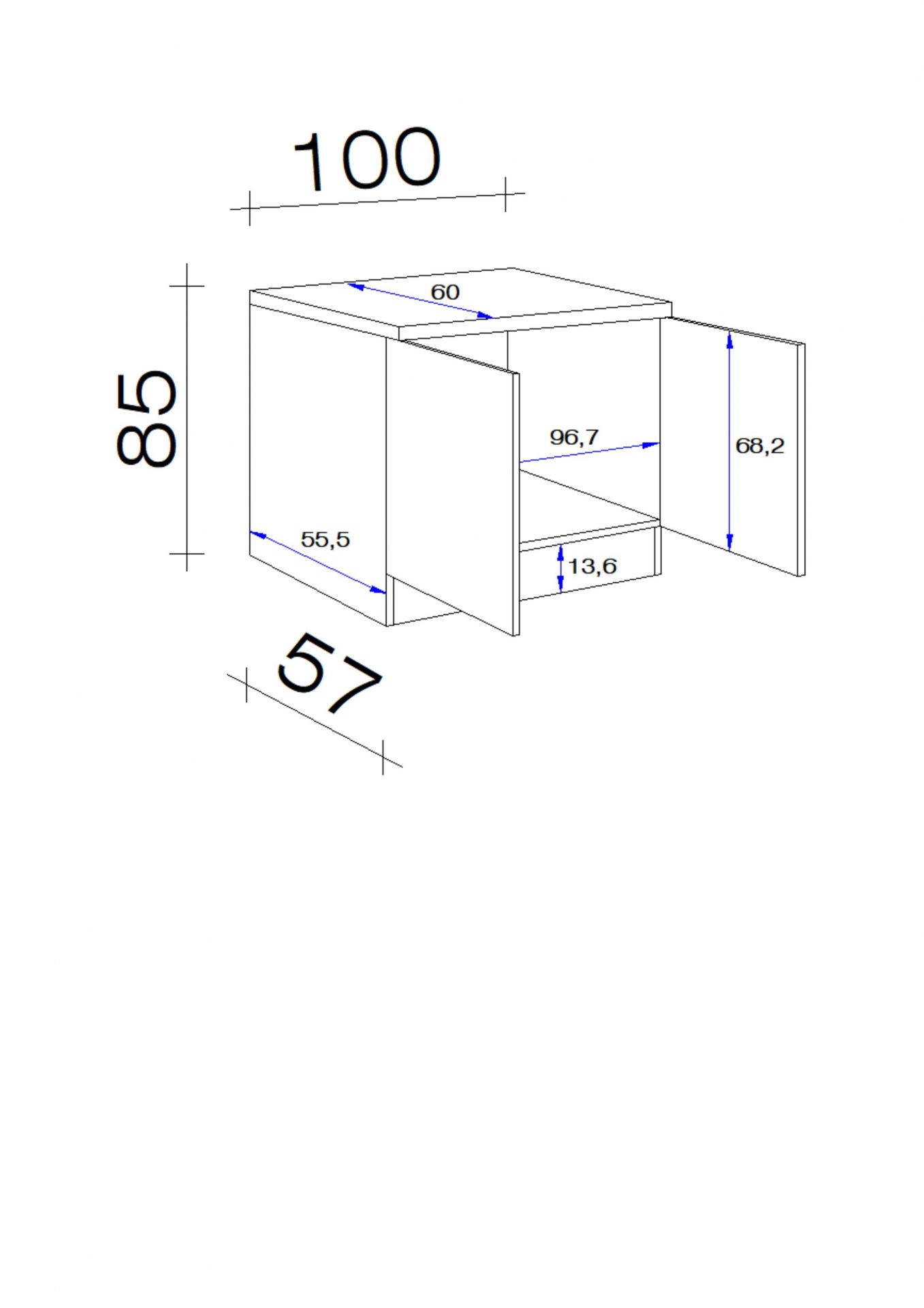 Spülenunterschrank CARA 100x85 cm