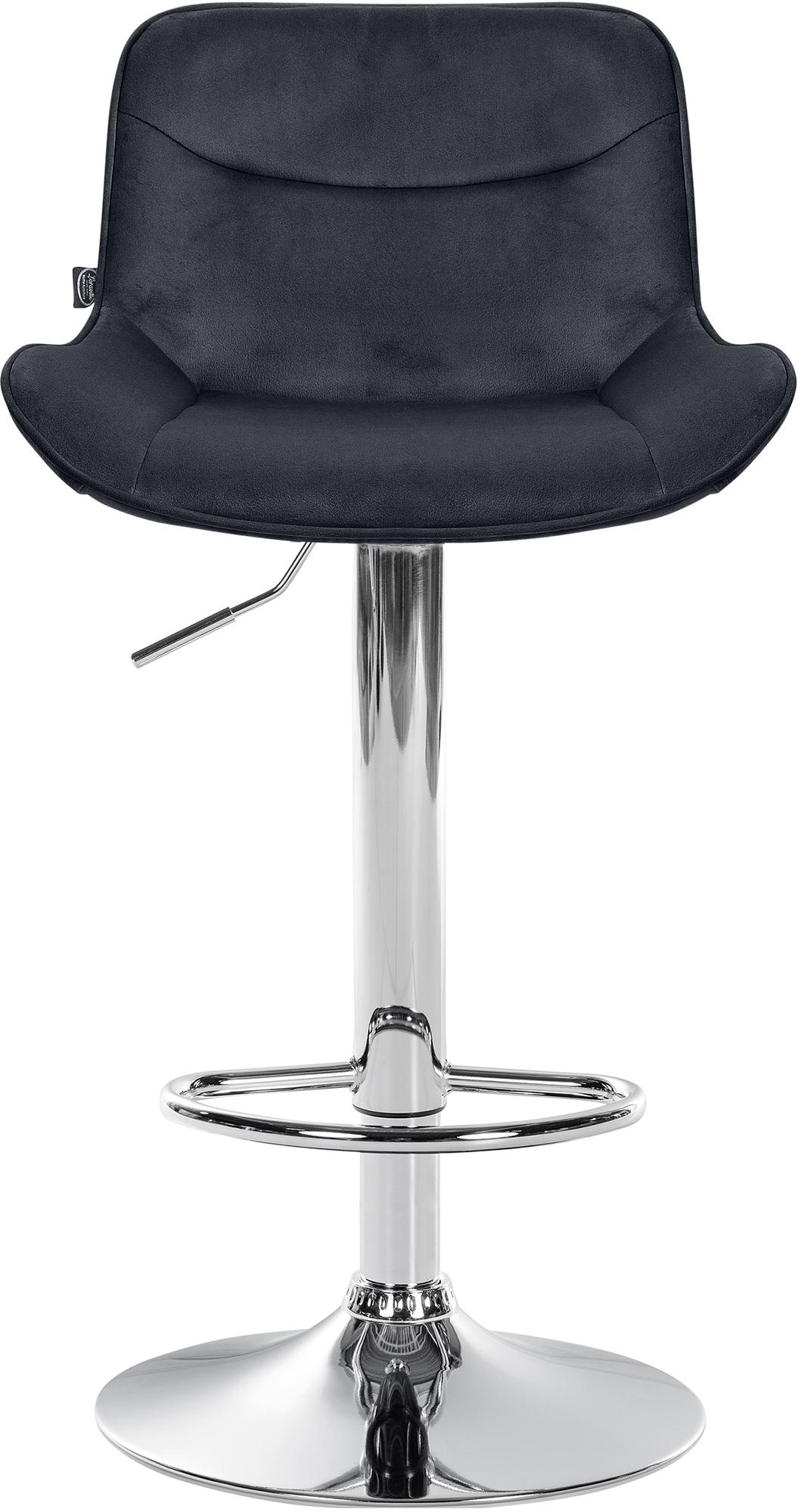 Barhocker Vonore Samt chrom, schwarz