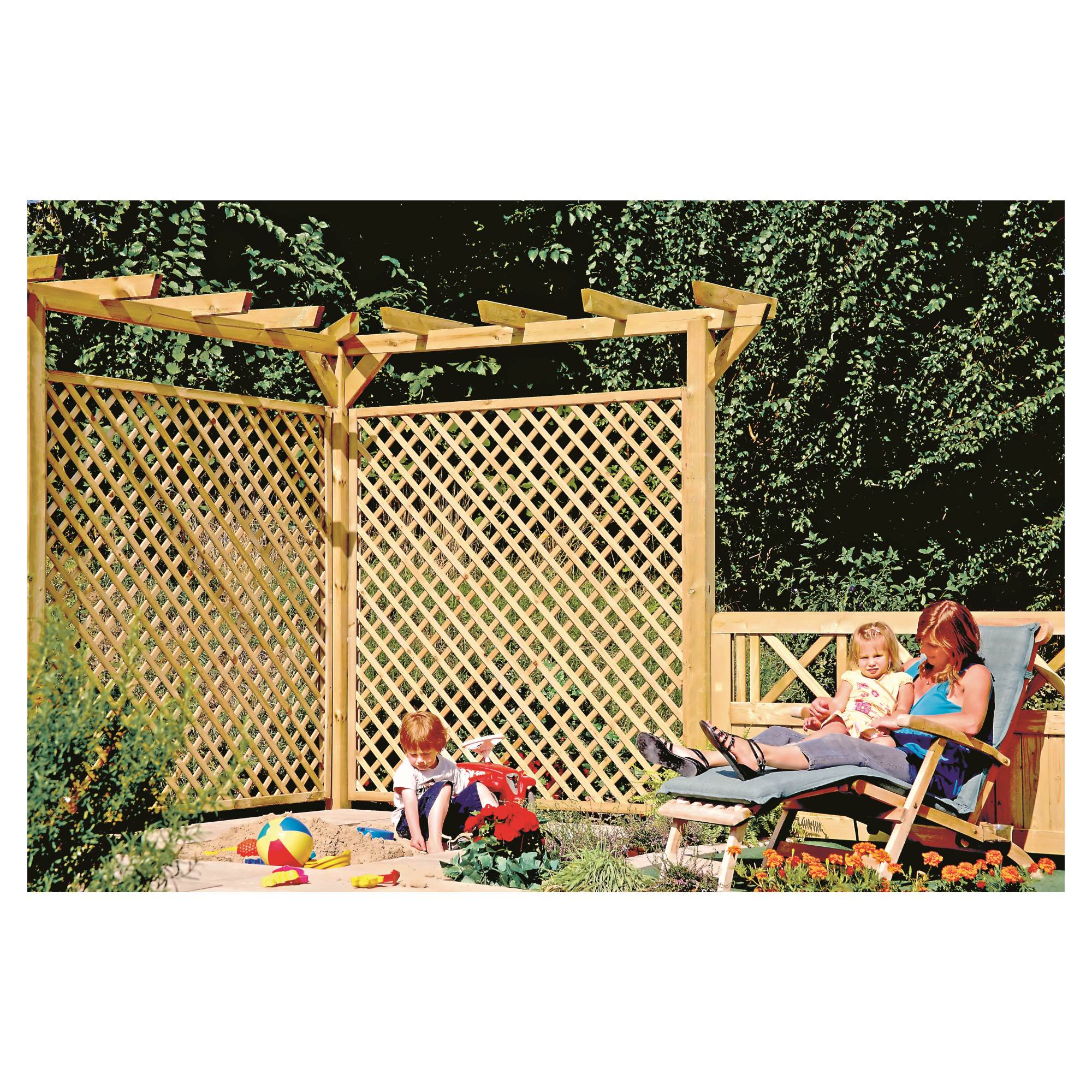 Pergola komplett, 9 x 9 x 450 cm, kdi-grün