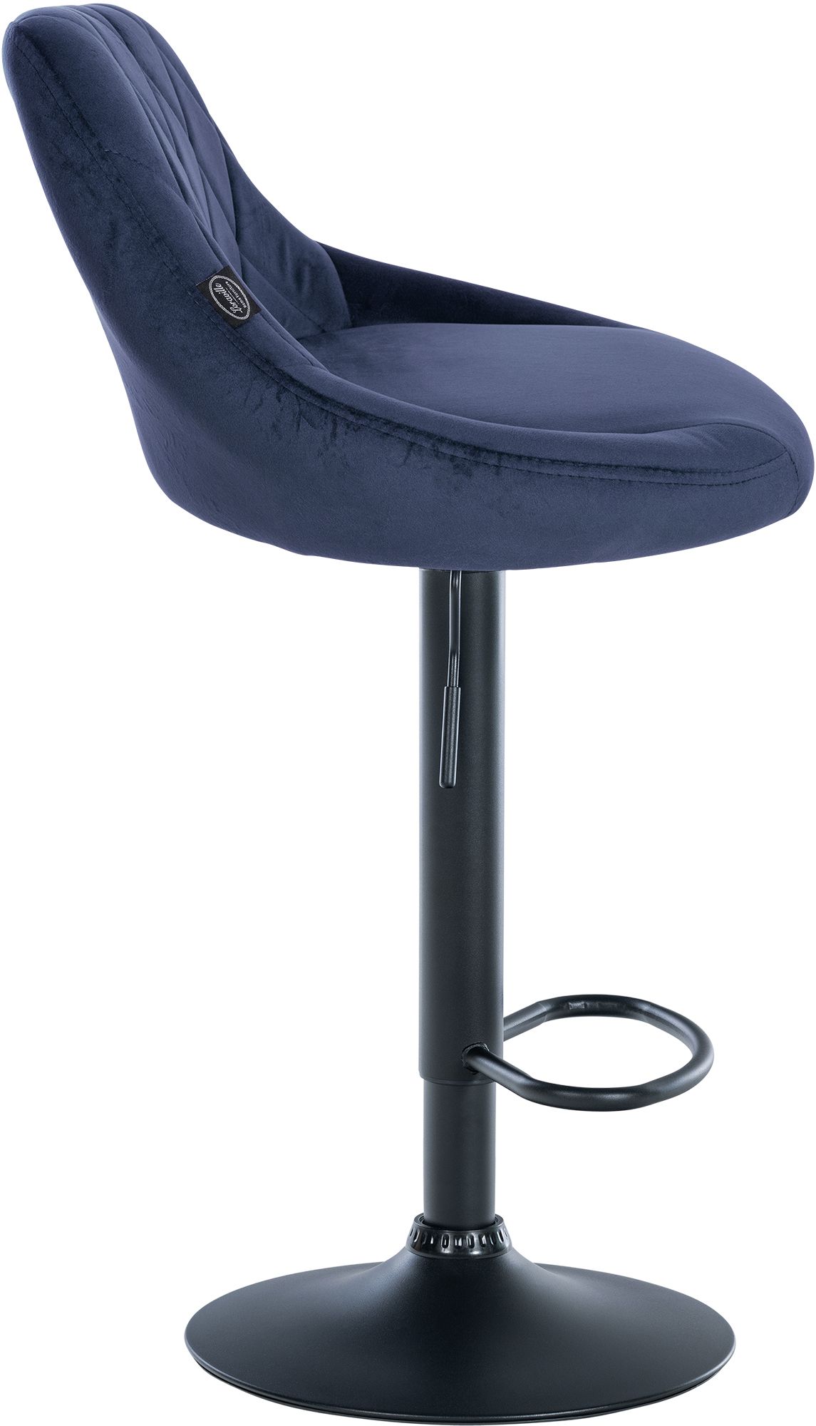 2er Set Barhocker Lazio Samt schwarz, blau