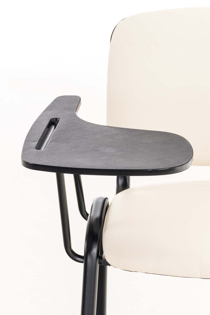 Stuhl Ken mit Klapptisch Kunstleder, creme