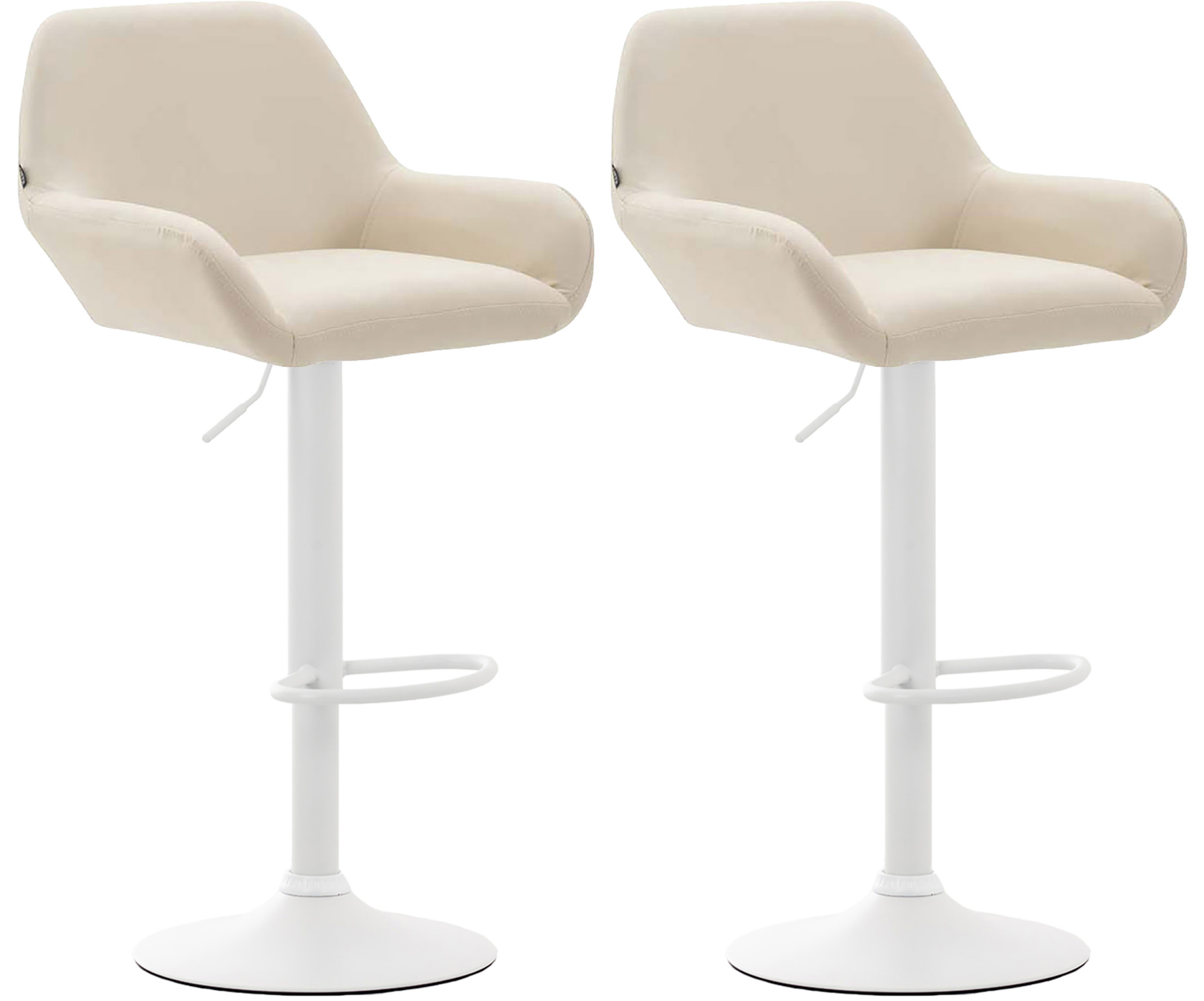 2er Set Barhocker Braga Kunstleder weiß, creme