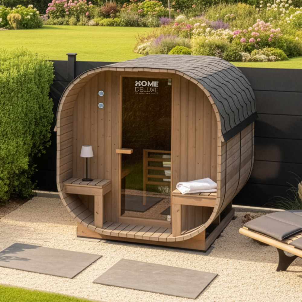 Outdoor Sauna CUBE DELUXE L - 194 x 220 cm für 4 Personen