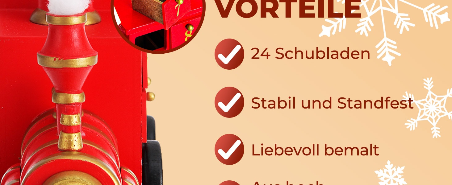 Adventskalender Lokomotive Rot