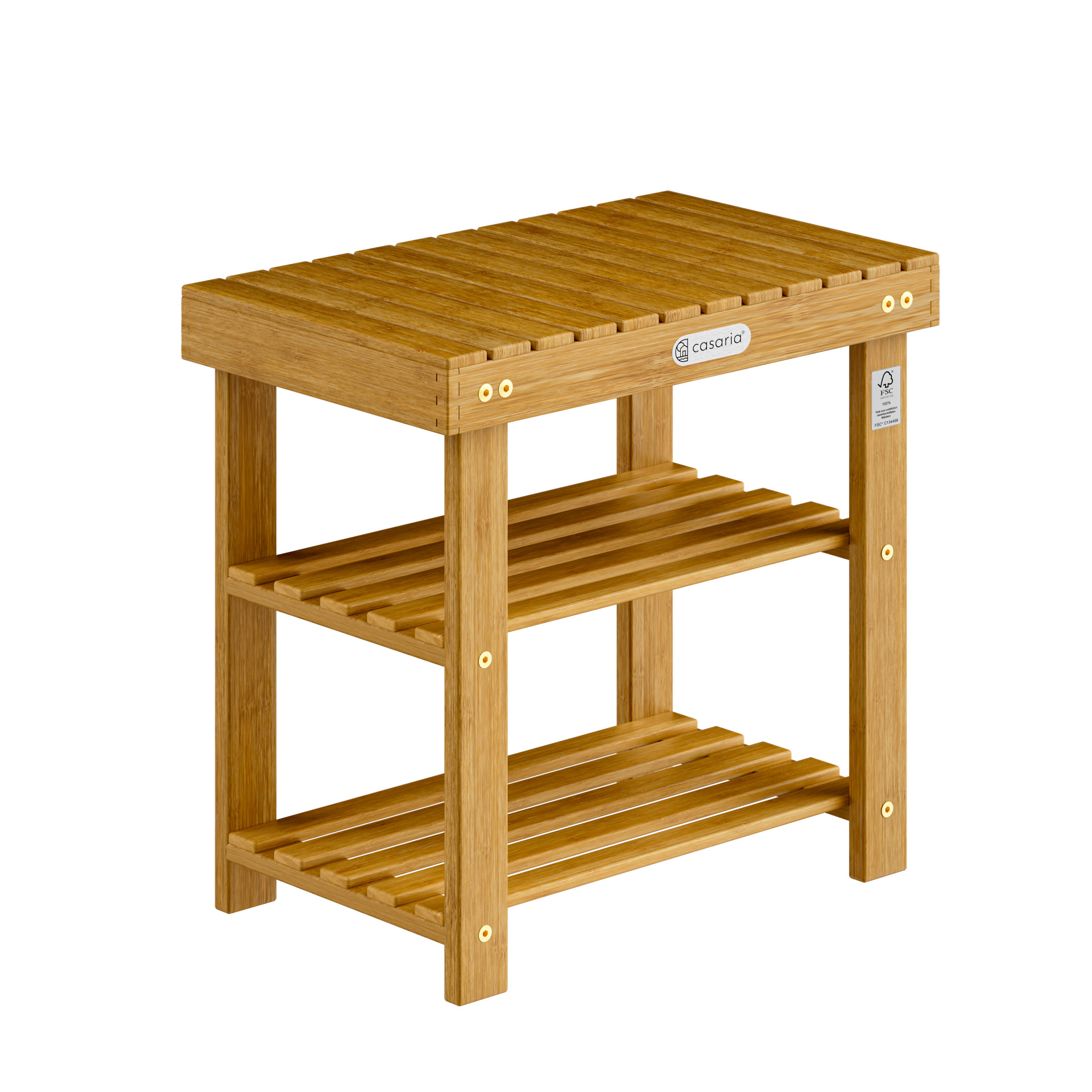 Schuhregal 2in1 Akazienholz FSC®-zertifiziert 50x33x46cm