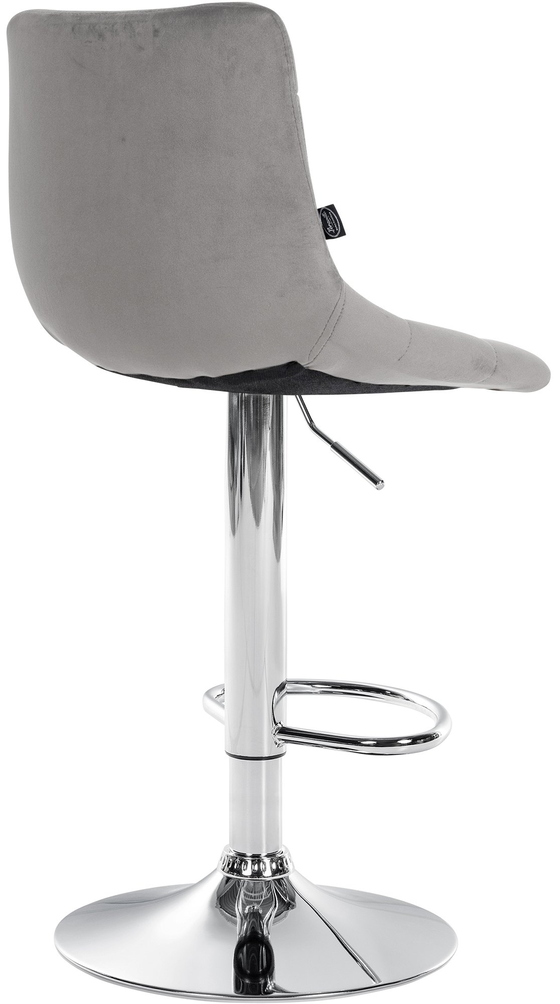 Barhocker Jerry Samt chrom, grau