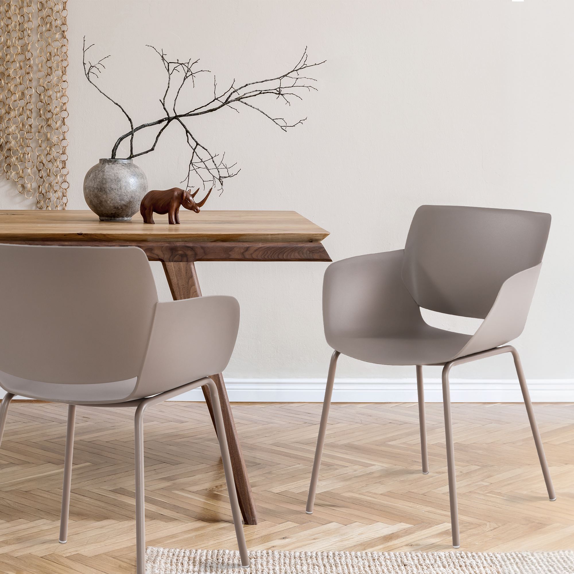 2er Set Stuhl Alpena, taupe