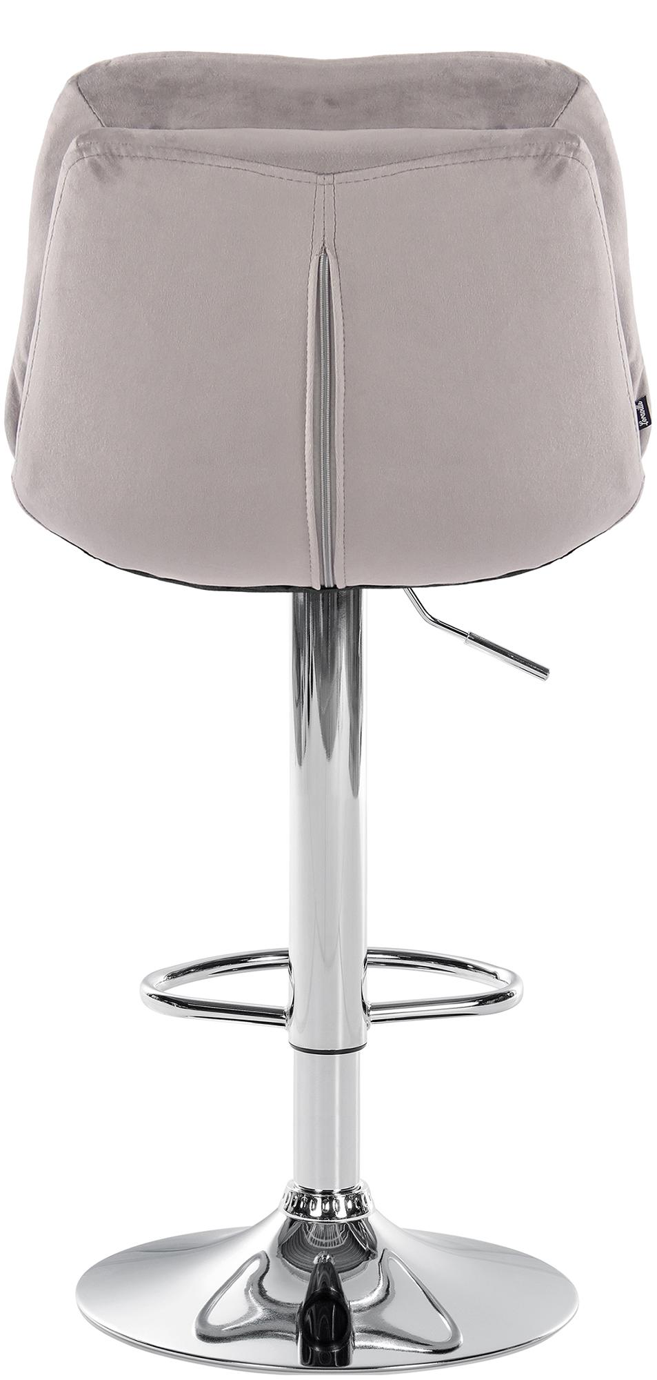 Barhocker Laurel Samt chrom, grau