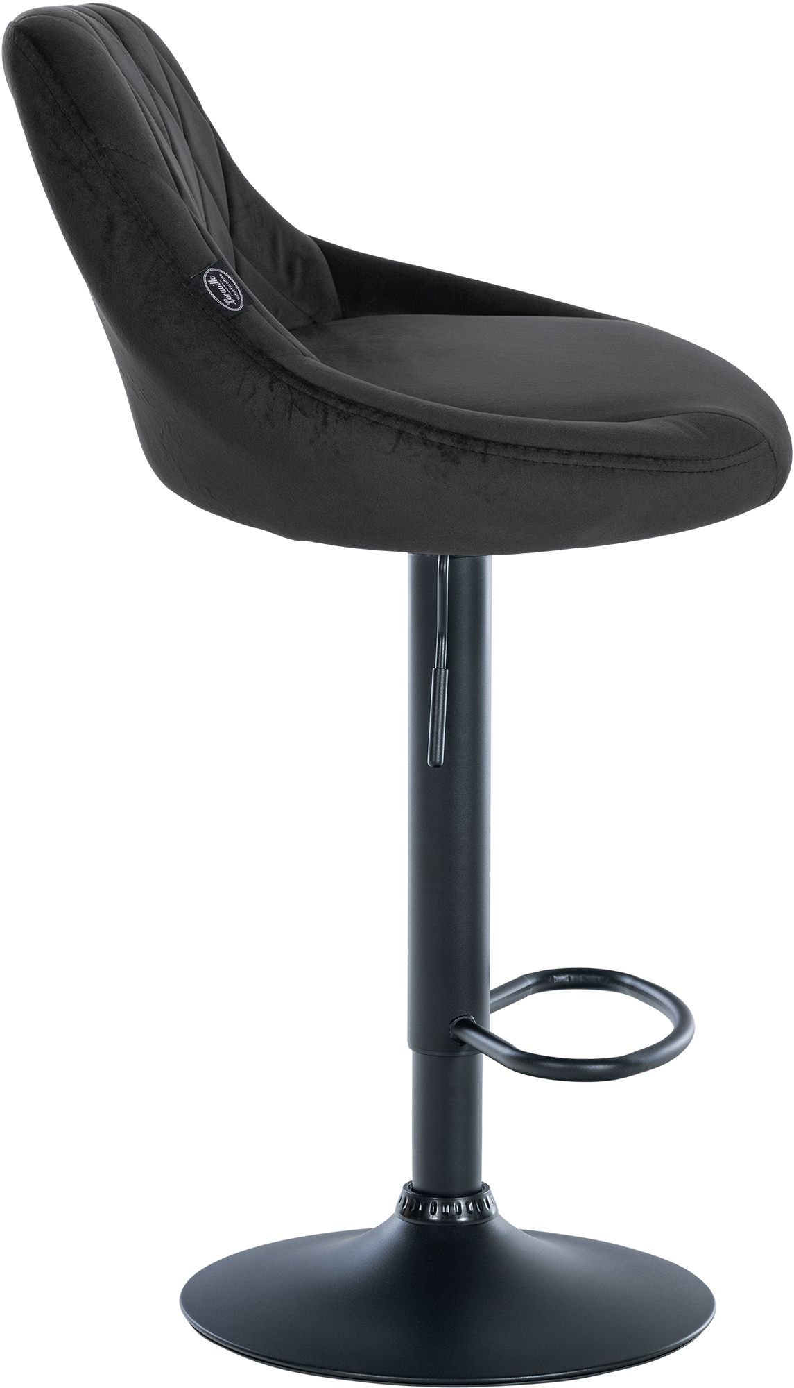 2er Set Barhocker Lazio Samt schwarz, schwarz