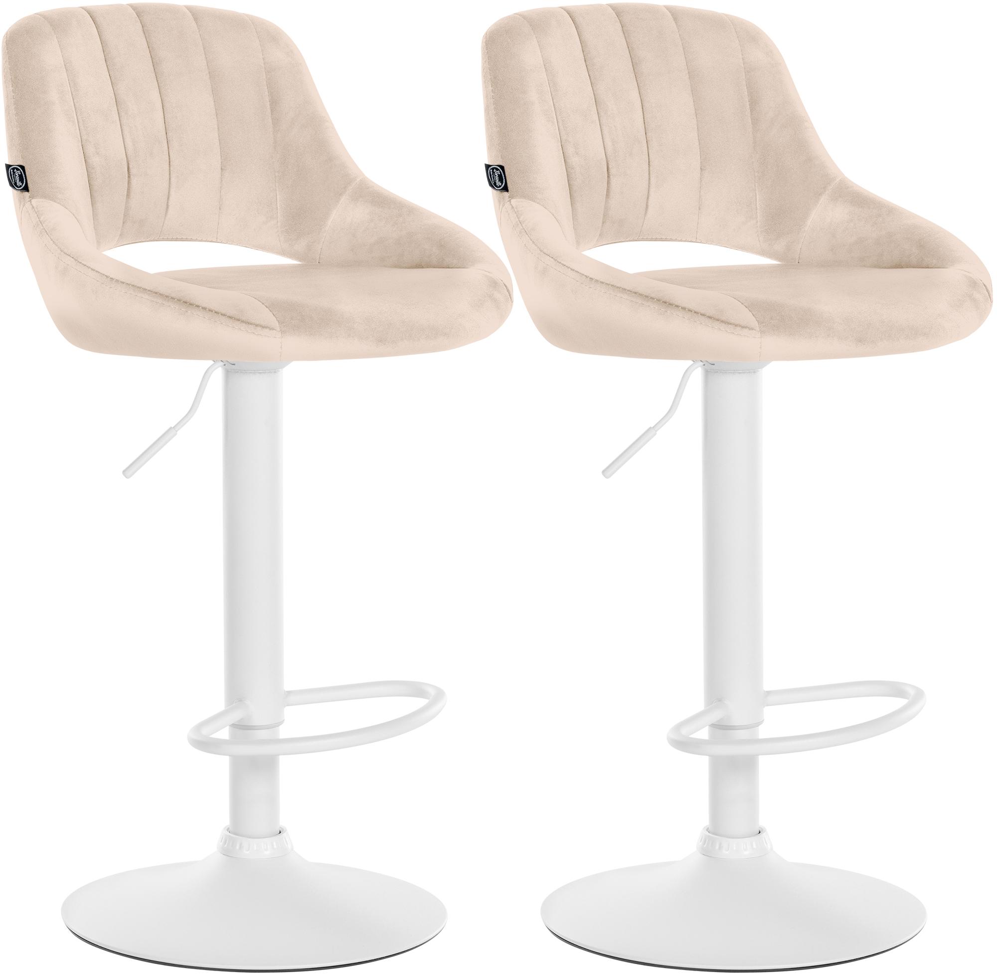 2er Set Barhocker Milet Samt W, creme