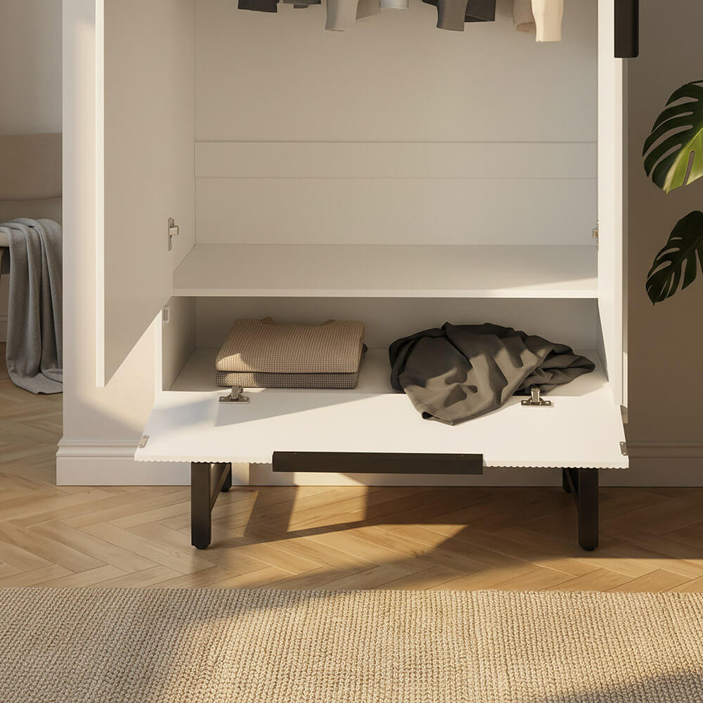 Kleiderschrank NYLA Weiß - 100 x 200 cm