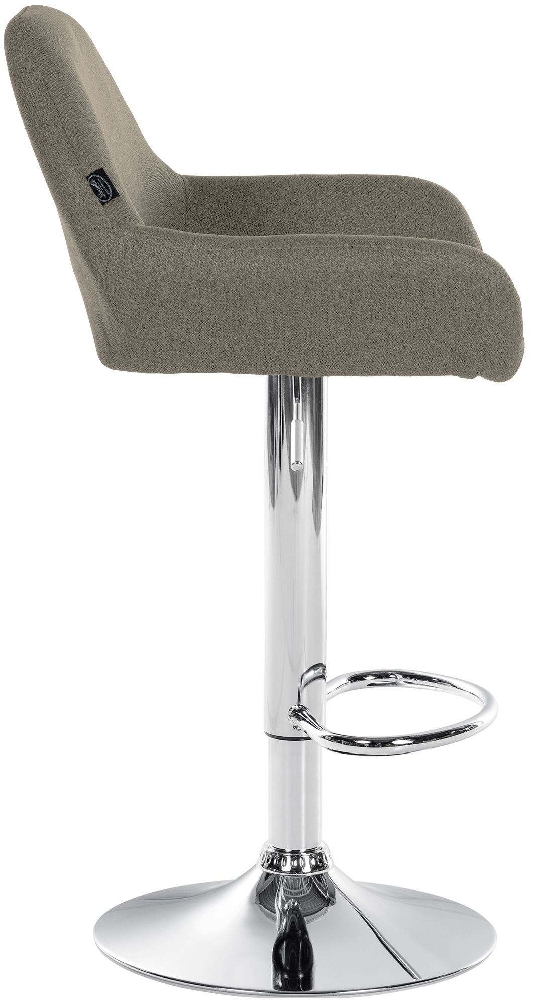 2er Set Barhocker Braga Stoff chrom, taupe