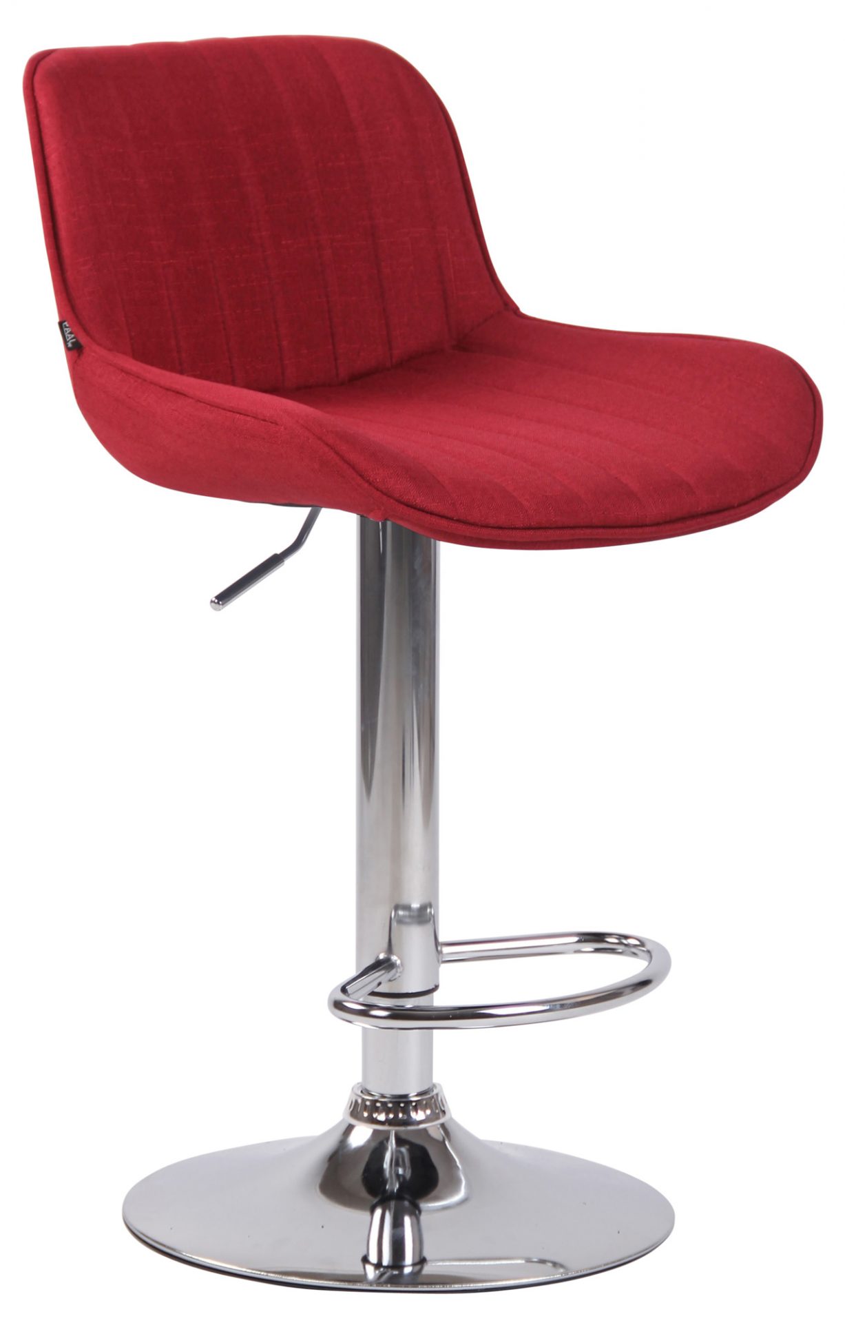 Barhocker Lentini Stoff chrom, rot