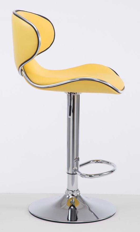 2er Set Barhocker Las Vegas V2 Kunstleder chrom, gelb