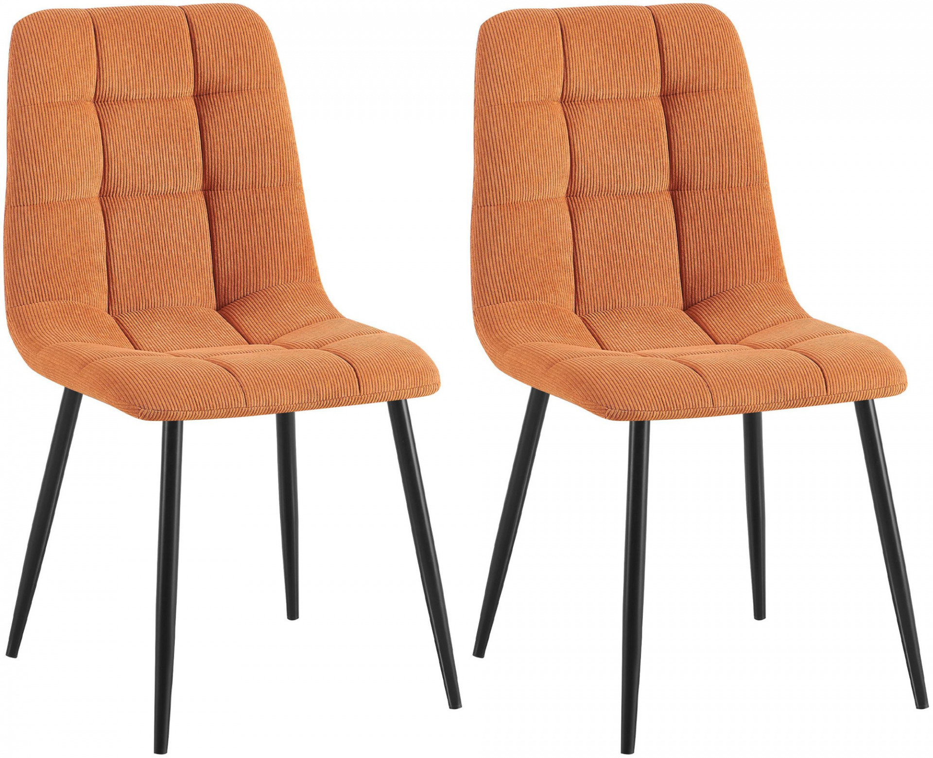 2er Set Esszimmerstuhl Tilde Cord, orange