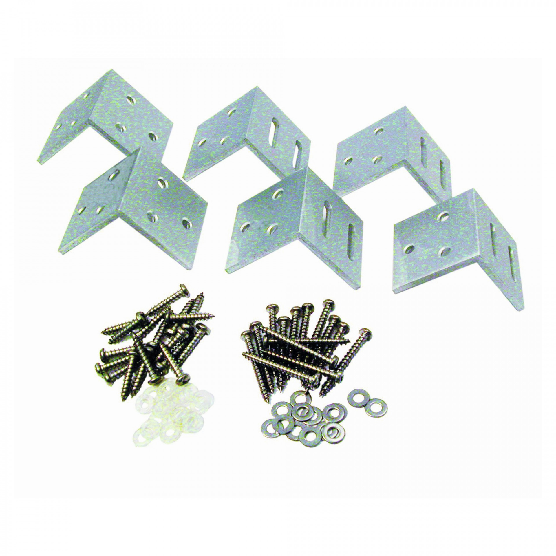 MALÖ-Serie Befestigungs-Set, Paket mit 6 Winkeln, SILBER