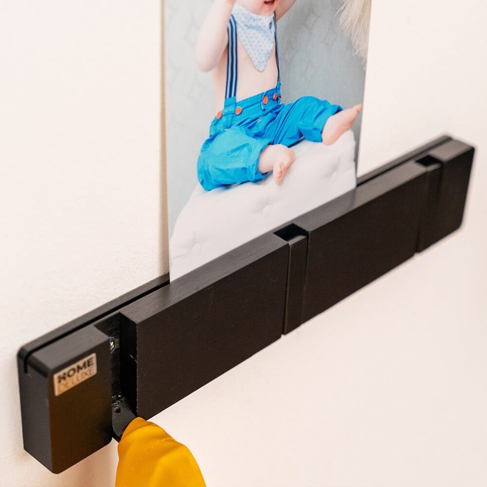 Garderobenleiste HOOK inkl. Haken und Magnete - Schwarz