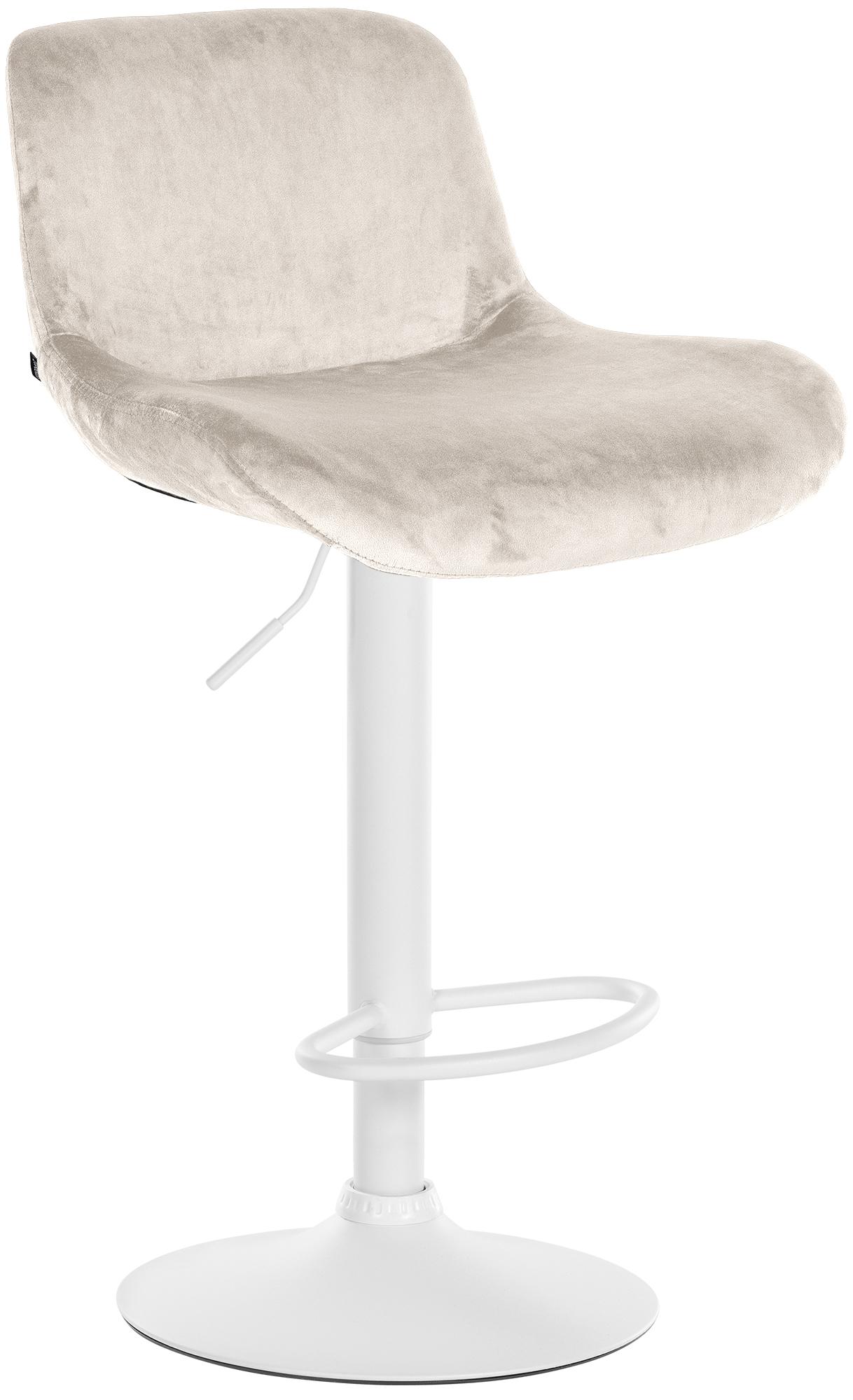 Barhocker Solon Weiß Samt, creme