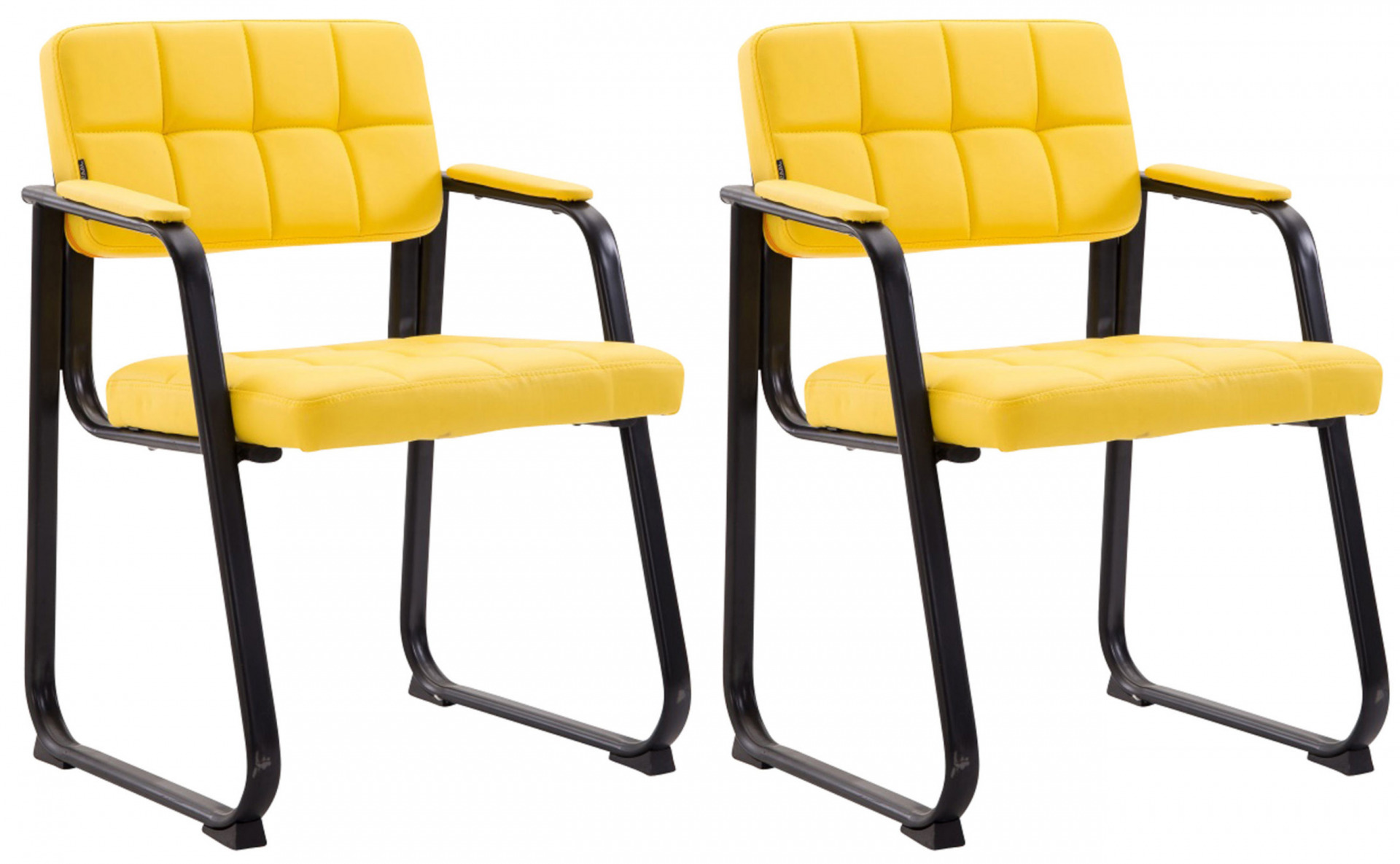 2er Set Besucherstühle Canada B Kunstleder, gelb