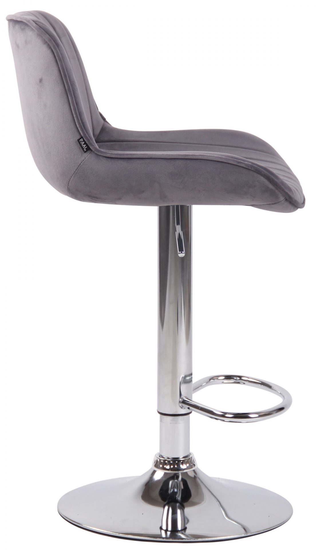 Barhocker Lentini Samt chrom, dunkelgrau