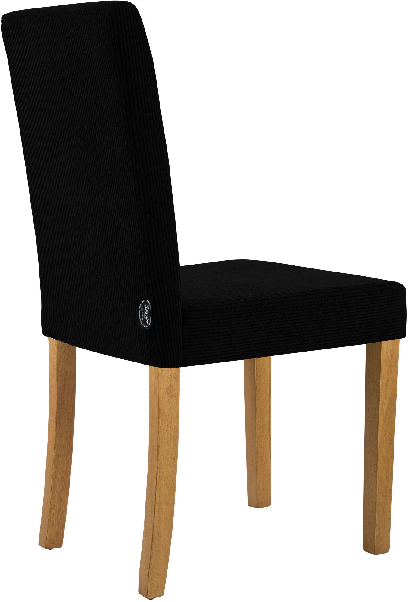 2er Set Esszimmerstuhl Ina Cord antik hell, schwarz