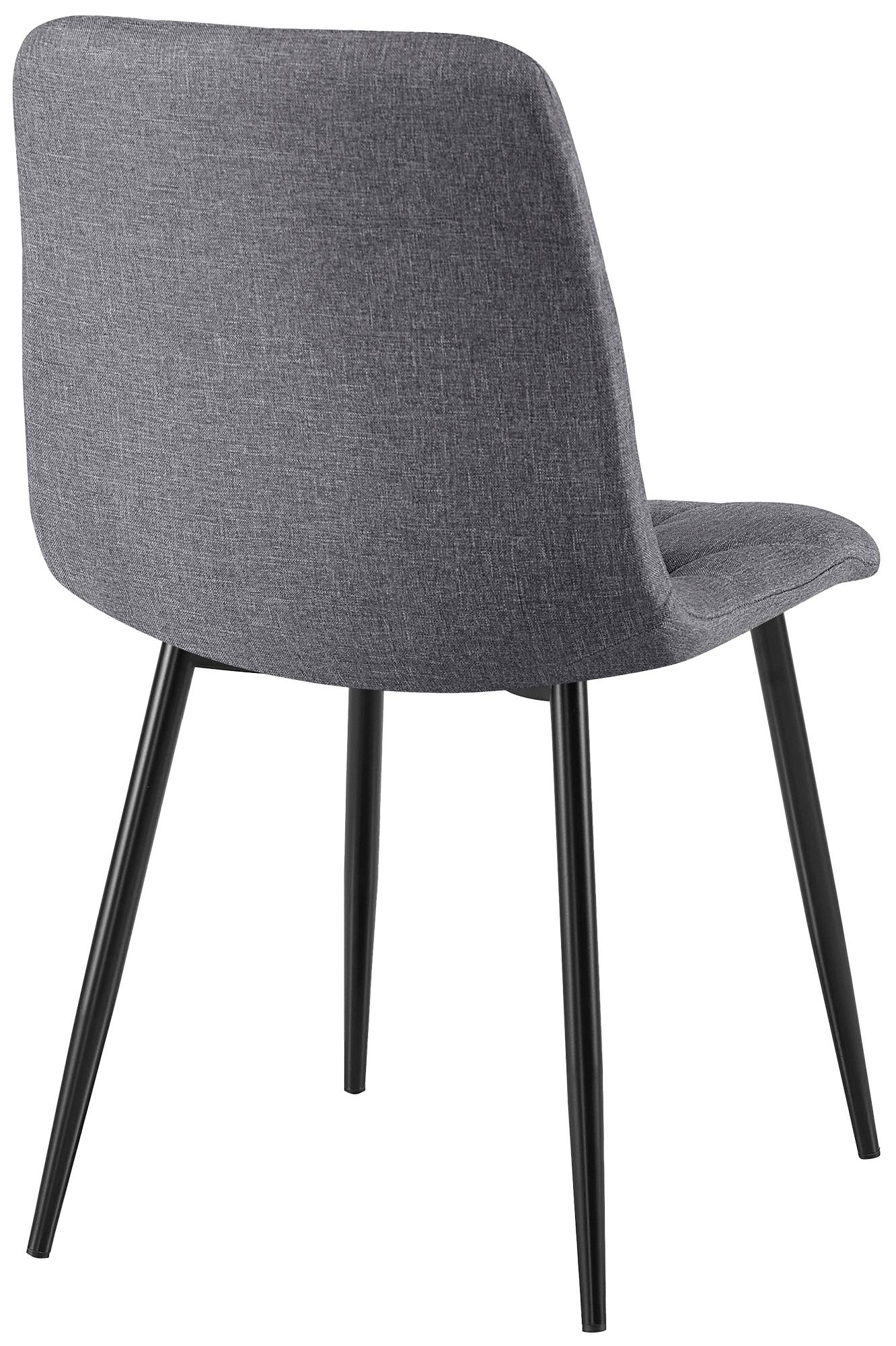 2er Set Esszimmerstuhl Clairton Stoff, dunkelgrau