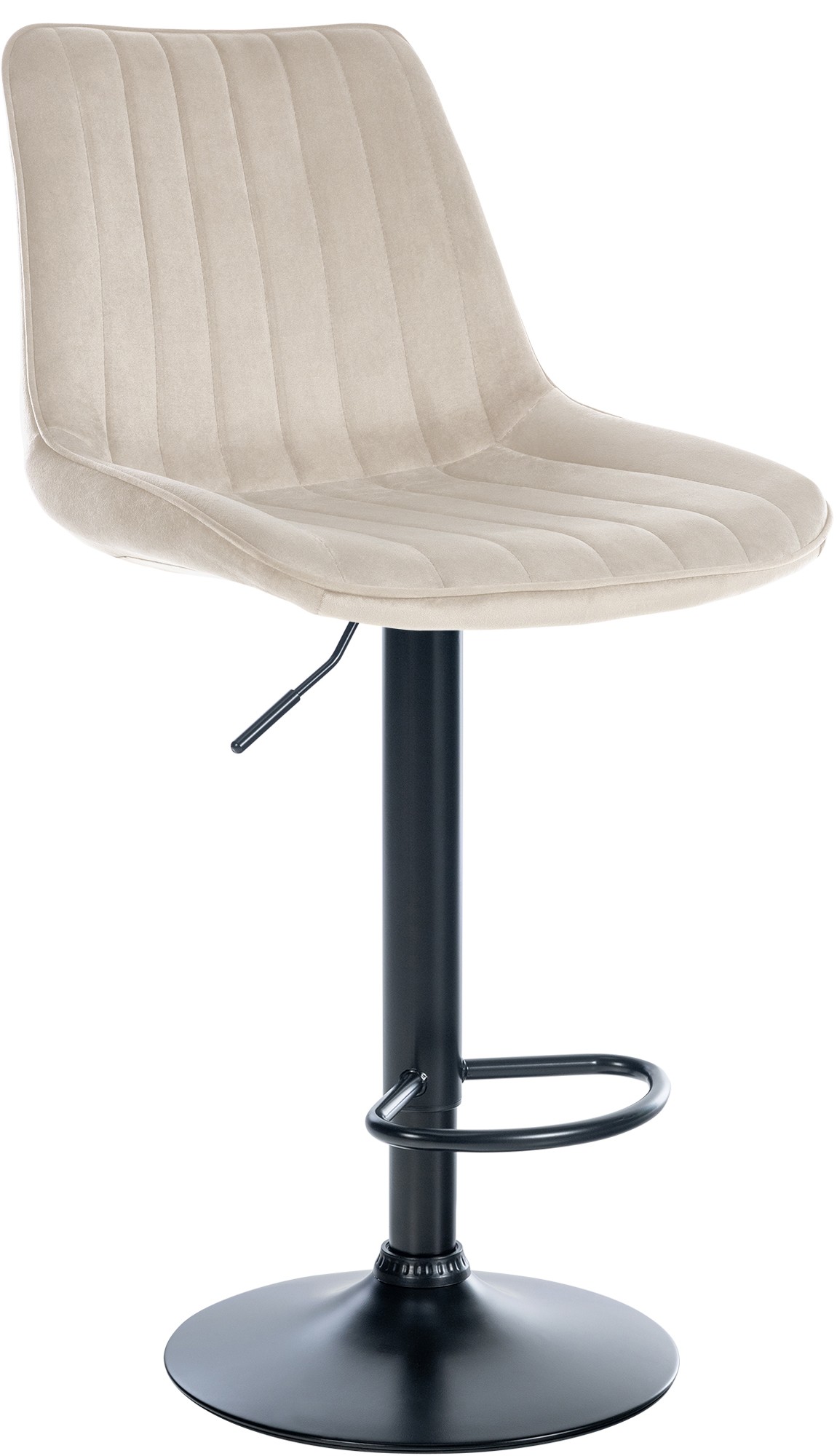 Barhocker Toni Samt schwarz, creme