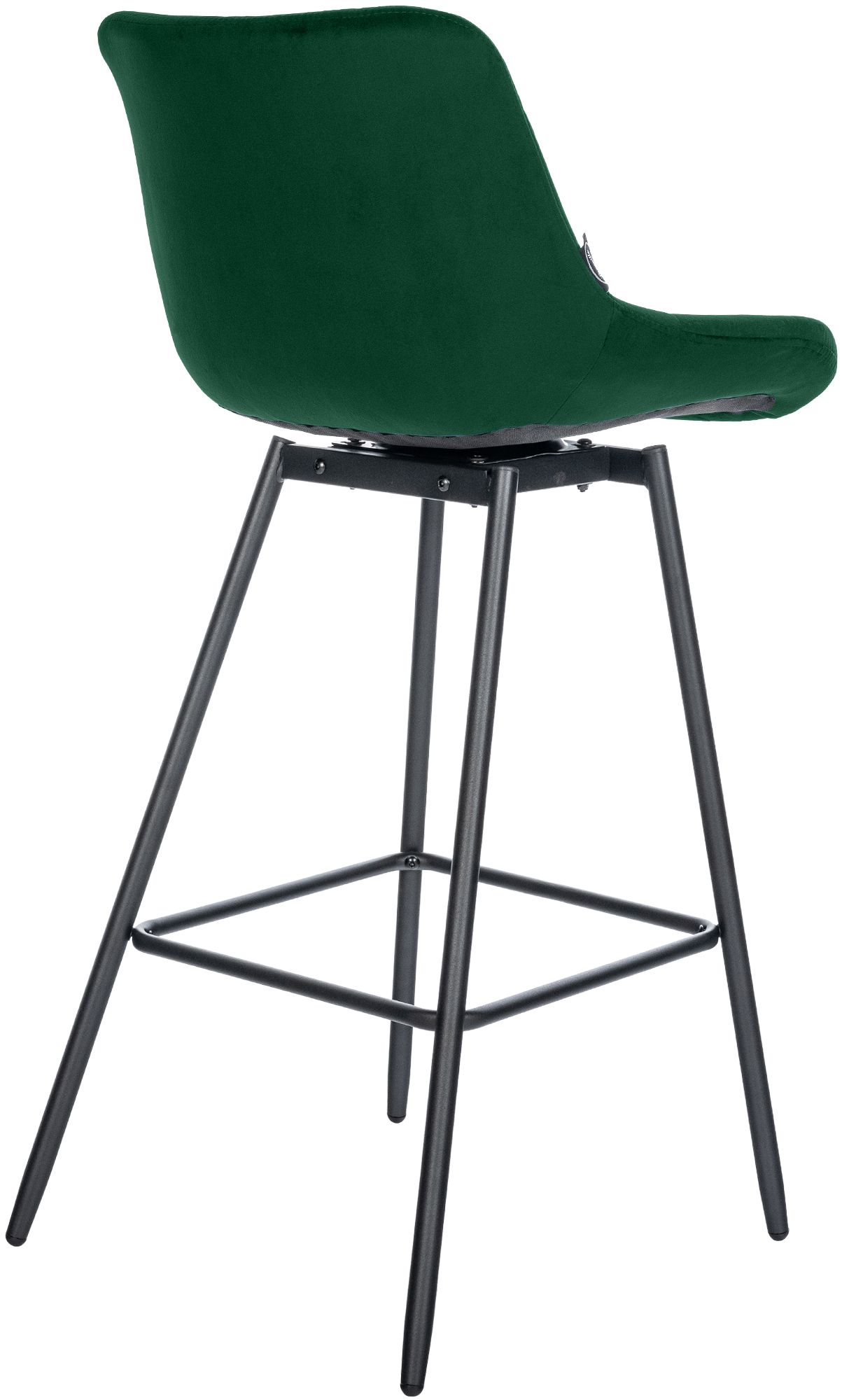 4er Set Barhocker Weston Schwenkbar Samt, dunkelgrün