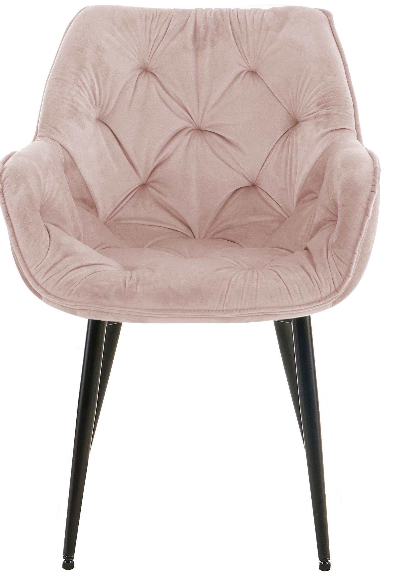 4er Set Stuhl Tanna Samt, pink
