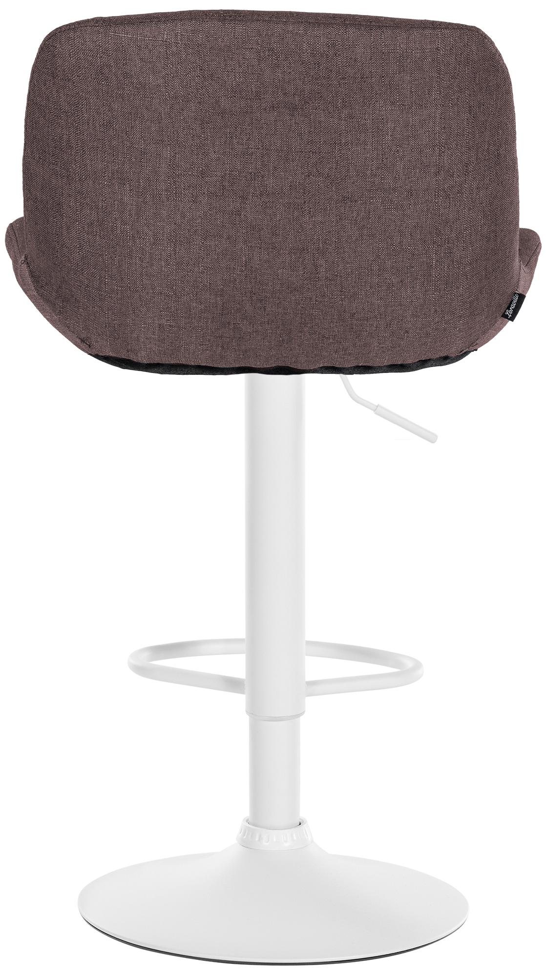 Barhocker Solon Weiß Stoff, dunkelbraun
