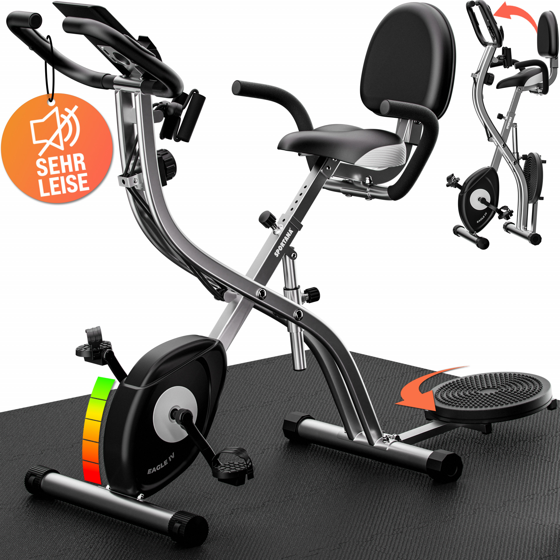 Heimtrainer Fahrrad Eagle 4 Pulssensoren App kompatibel