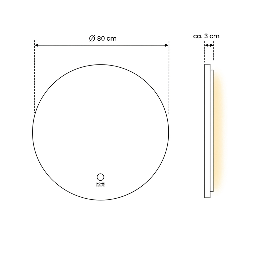 LED-Spiegel Rund SILA - 80 cm