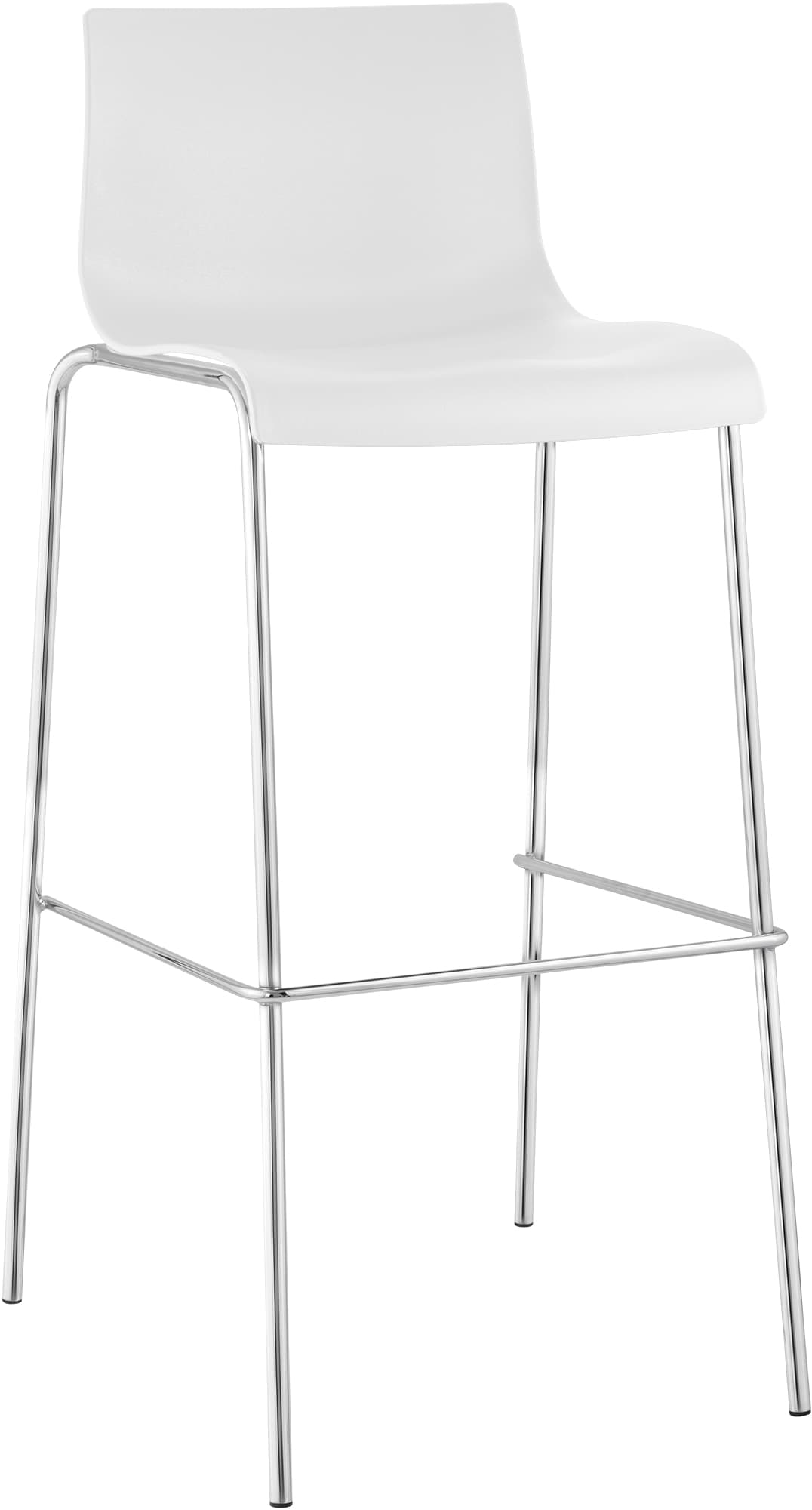 Barhocker Hoover Chrom 4-Fuß Gestell, weiß